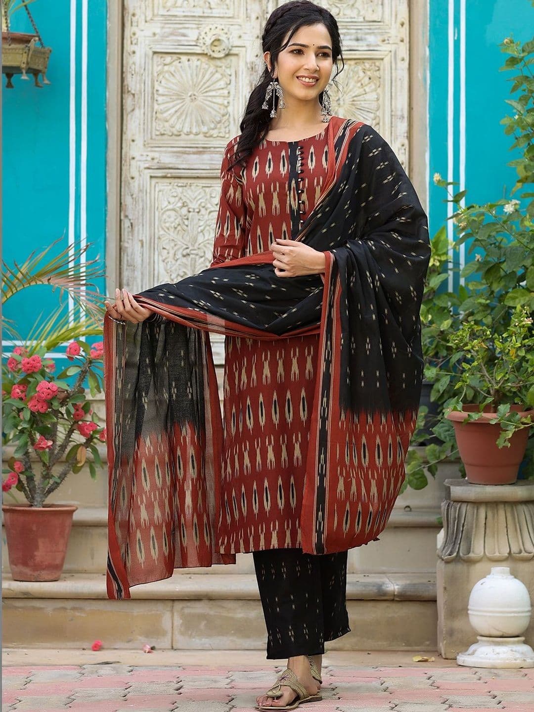 KALINI Women Ethnic Motifs Printed Regular Kurta with Trousers & With Dupatta - view 1