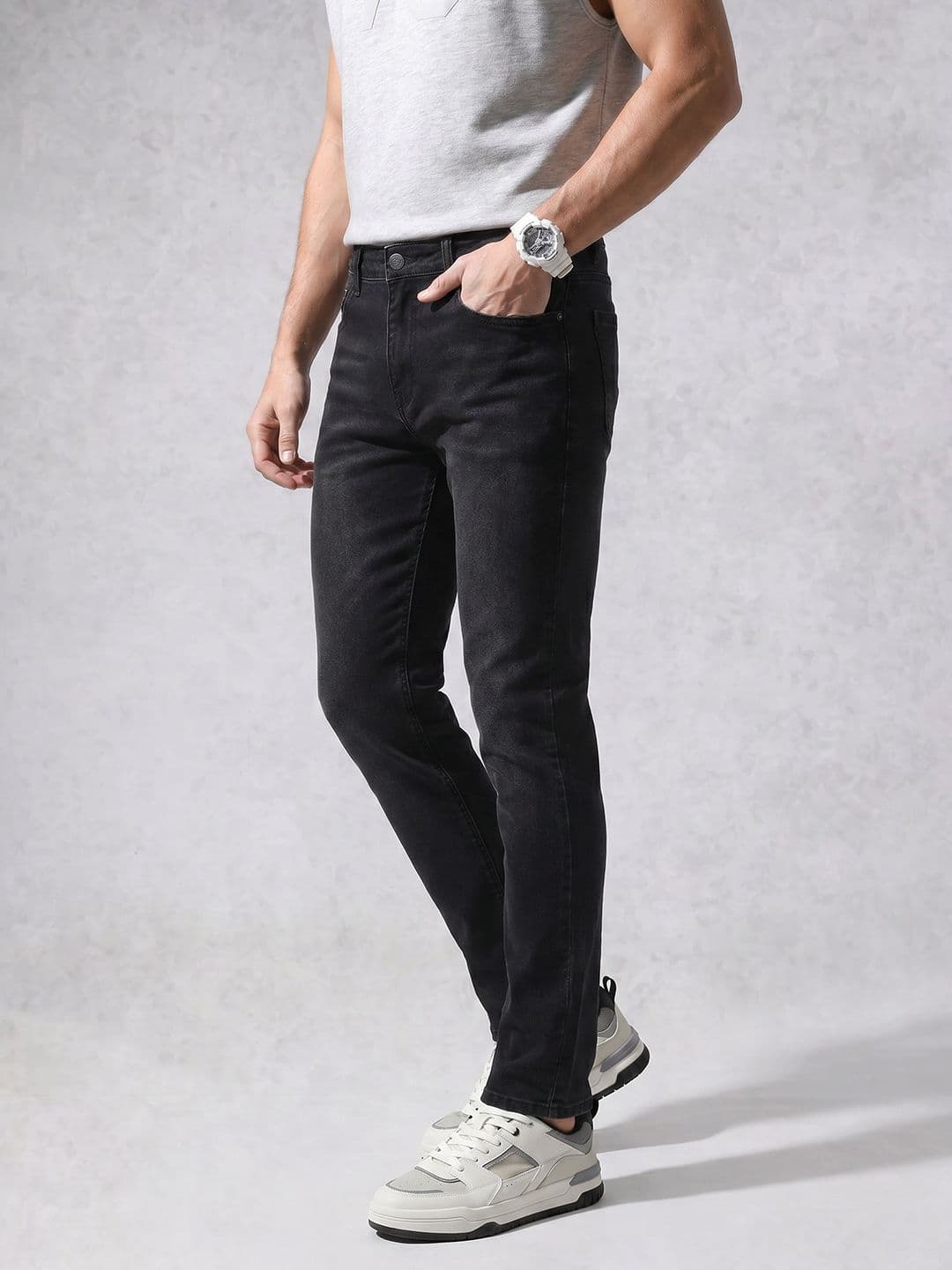 WROGN Men Slim Fit Light Fade Stretchable Jeans - view 1
