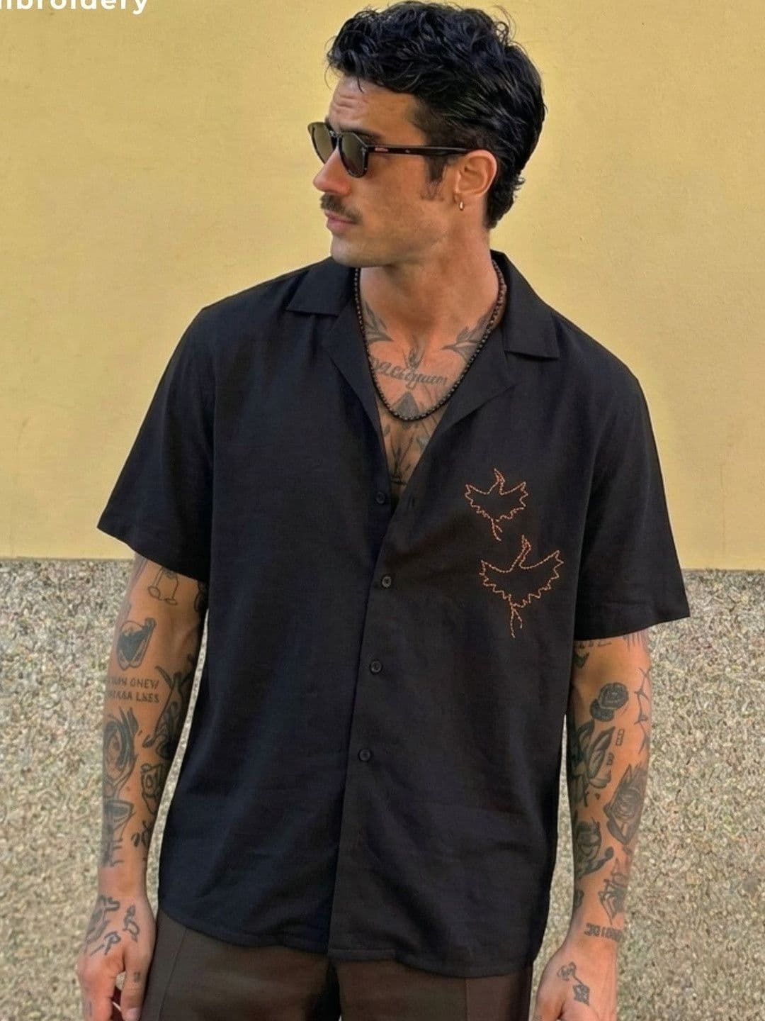 DENNISON Embroidered Drop-Shoulder Casual Shirt - view 1