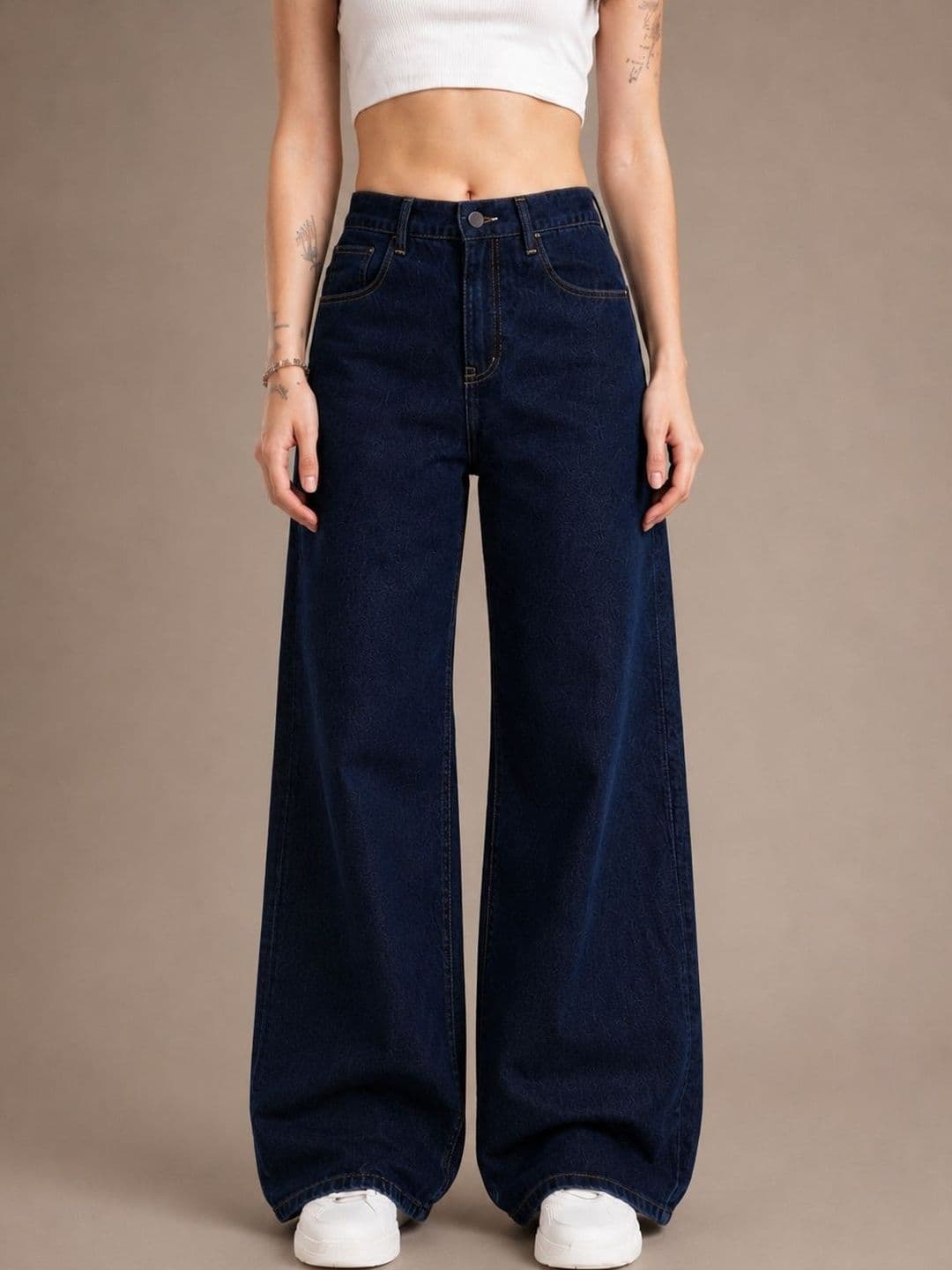glitchez Women Comfort Wide Leg High-Rise Stretchable Jeans - view 1