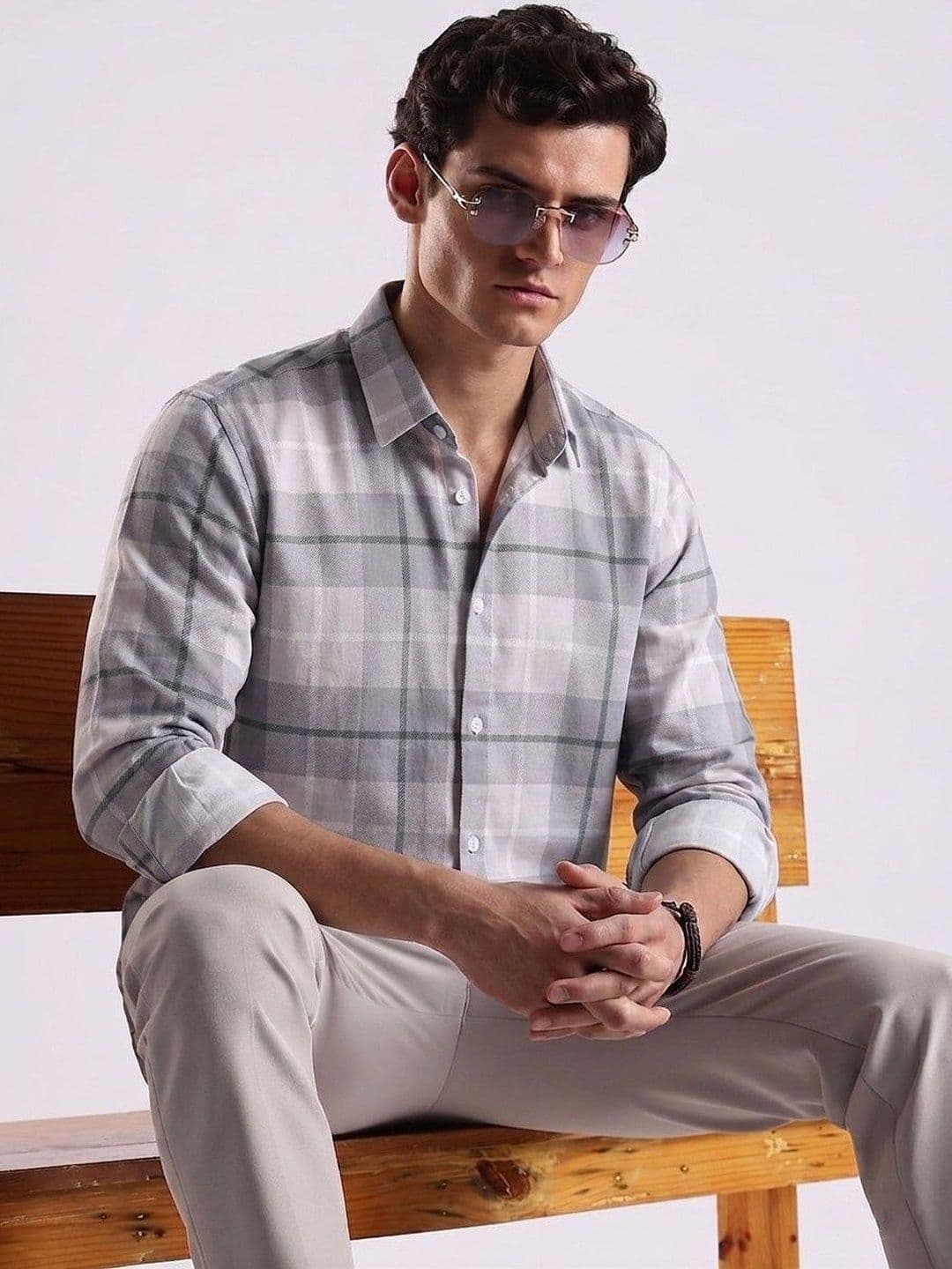 VELKYNOX Men Comfort Slim Fit Checked Casual Shirt - view 1