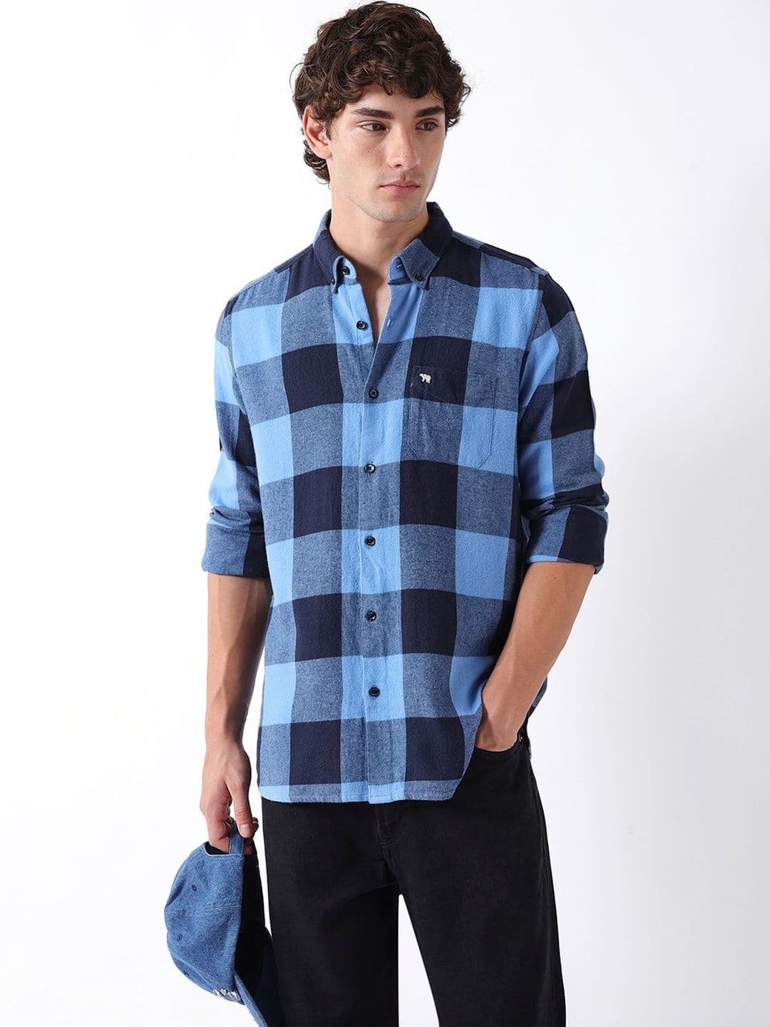 THE BEAR HOUSE Men Cotton Checked Slim Fit Shirt - view 1