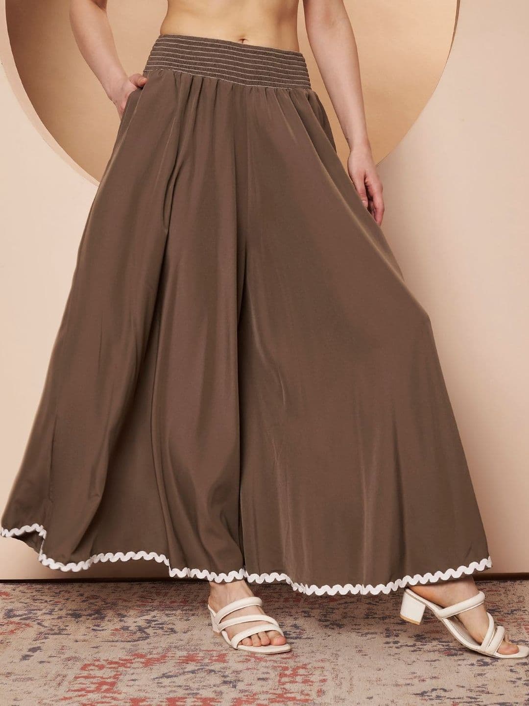 ZWERLON Women Hem Design Flared Palazzos - view 1