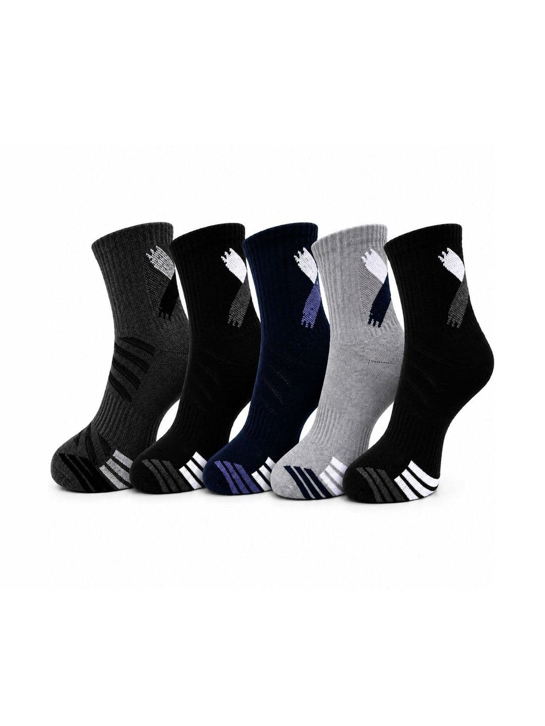 Dollar Men Pack of 5 Cotton Assorted Patterned Above Ankle Socks - view 1