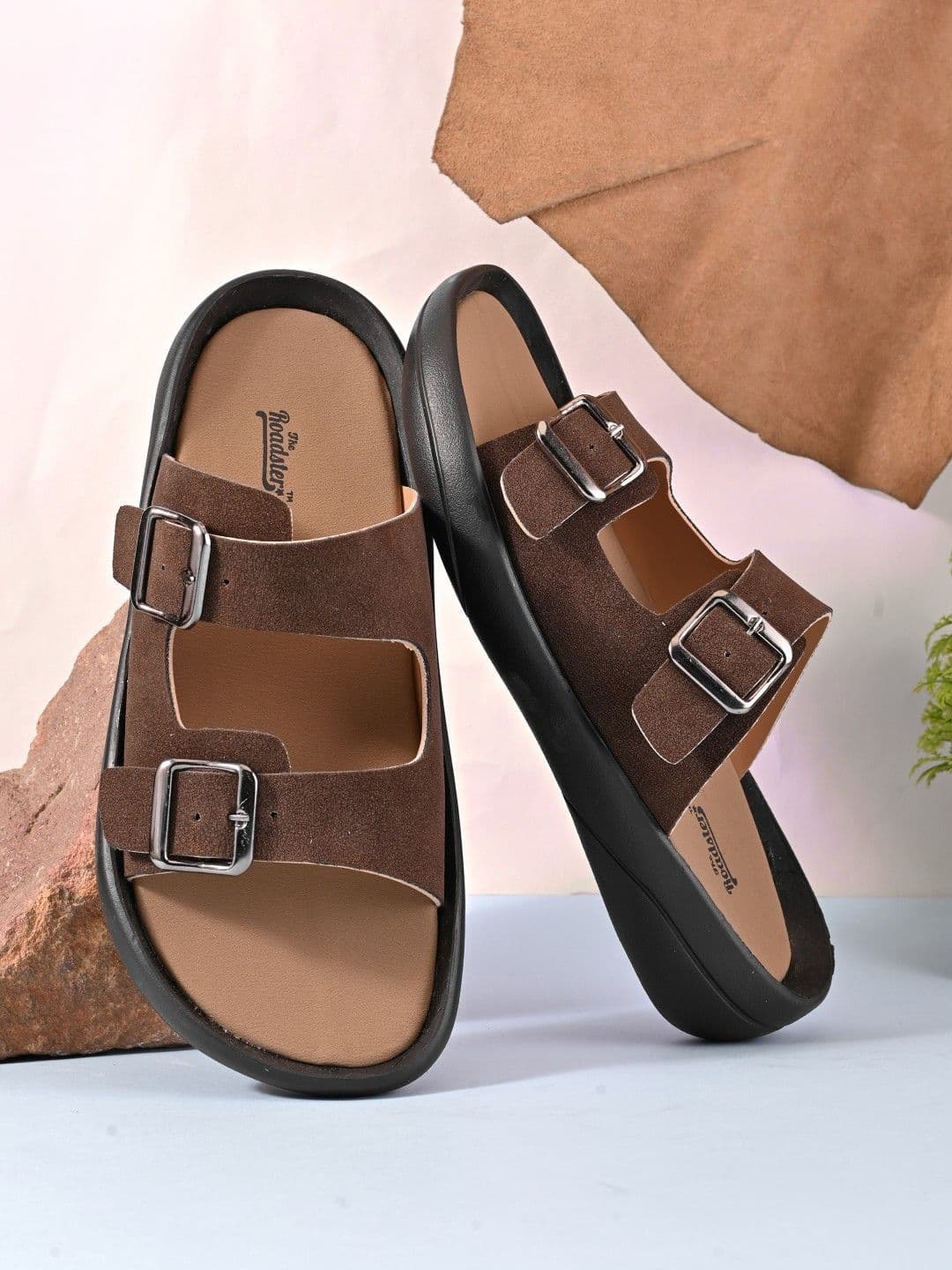 The Roadster Lifestyle Co. Men Brown Casual Slip On Lightweight Cushioned Footbed Sandal - view 1