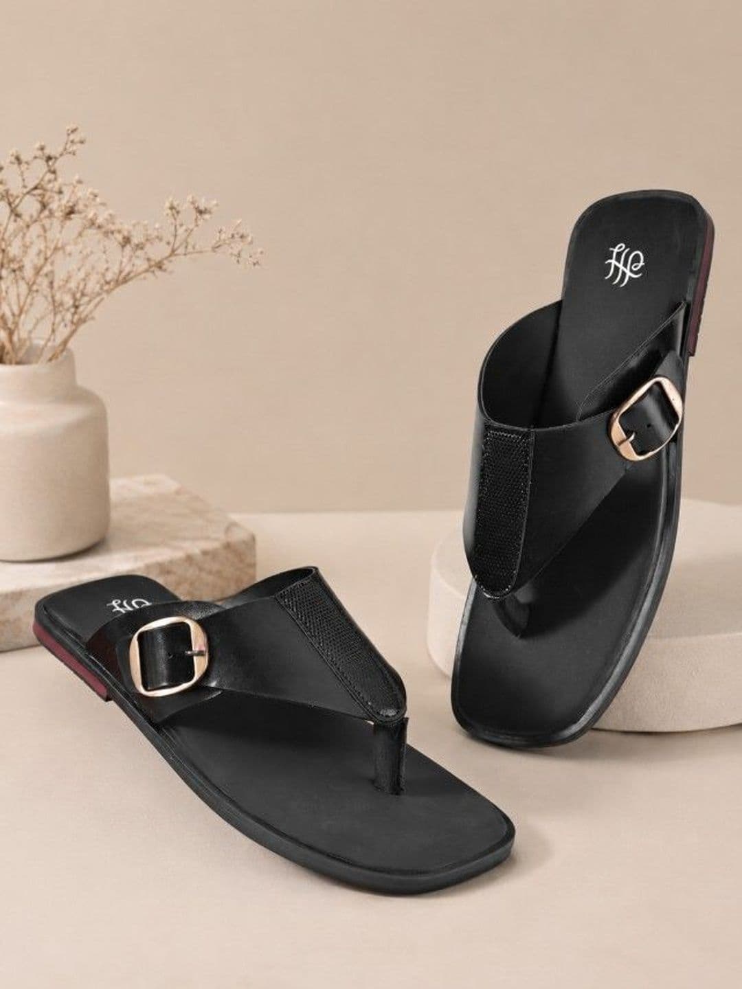 House of Pataudi Men Casual Slip On Anti Slip Flat Heel Comfort Lightweight T-Strap Sandal - view 1