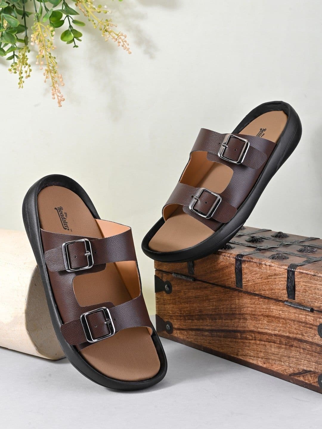 The Roadster Lifestyle Co. Men Brown Casual Slip On Lightweight Cushioned Footbed Sandals - view 1