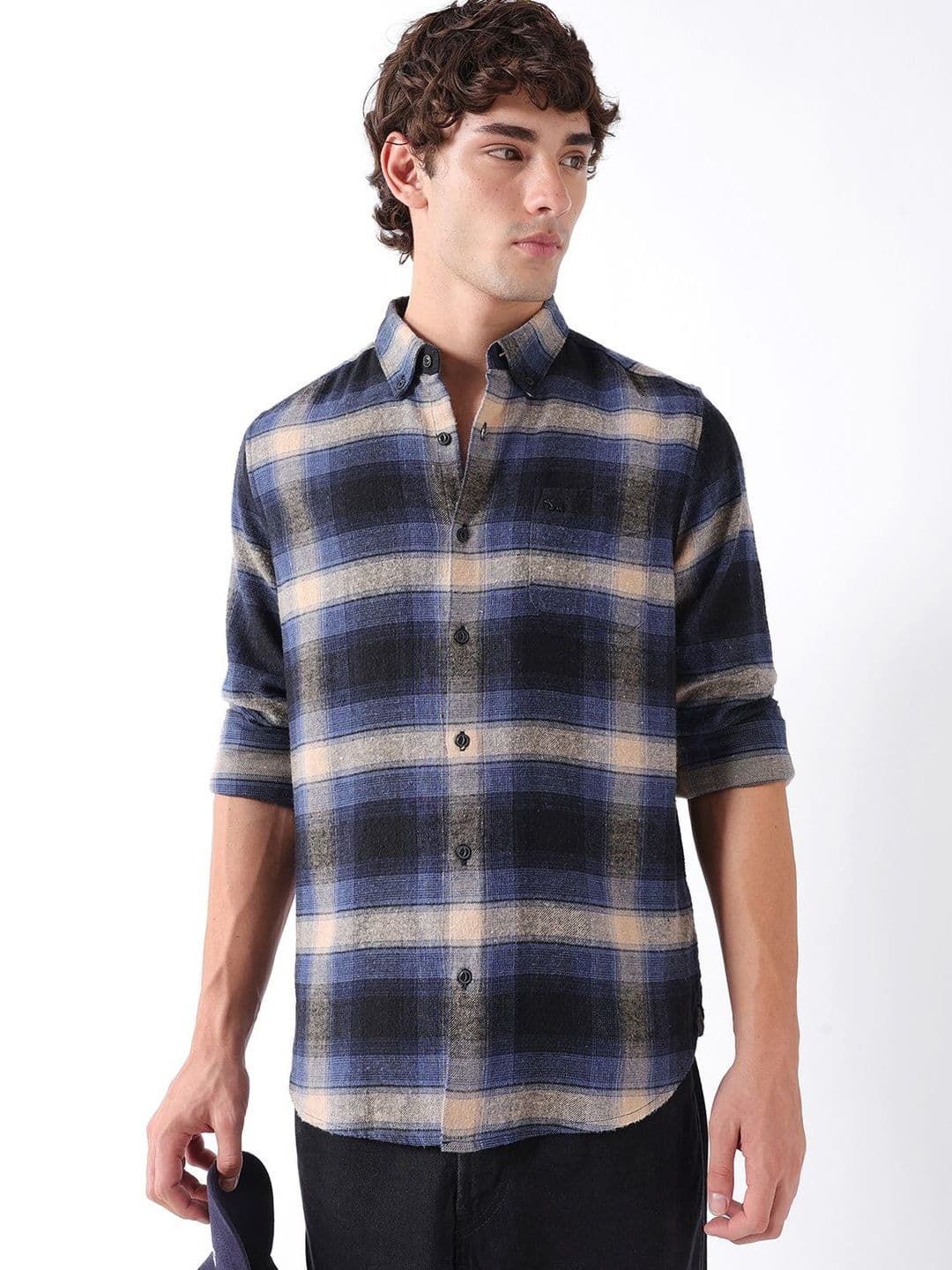 THE BEAR HOUSE Men Cotton Checked Slim Fit Shirt - view 1