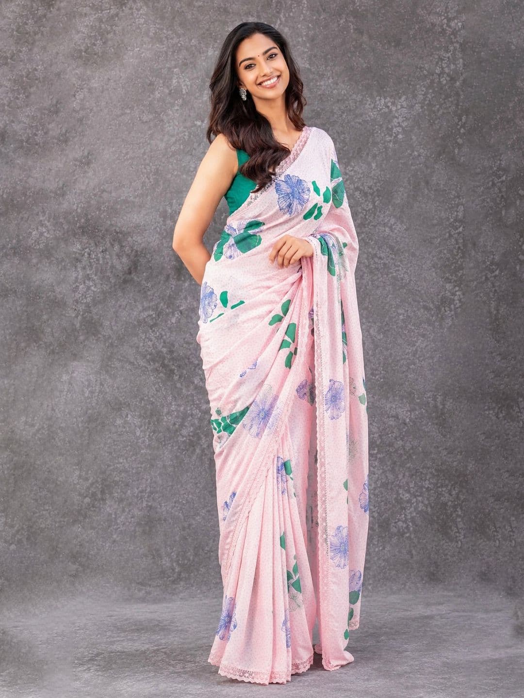Moda Rapido Floral Printed Pure Georgette Saree - view 1