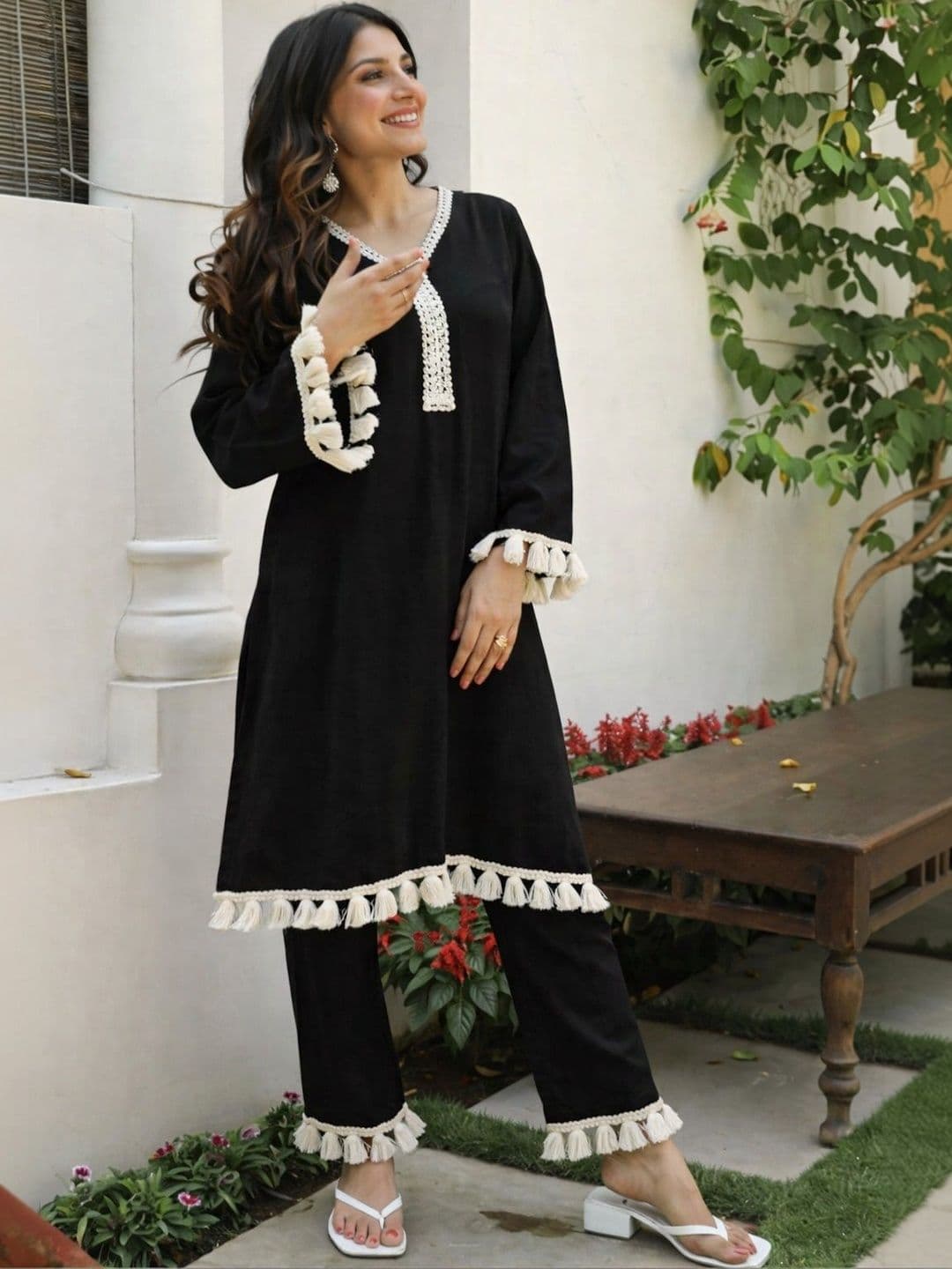 KALINI Women Regular Kurta with Trousers - view 1