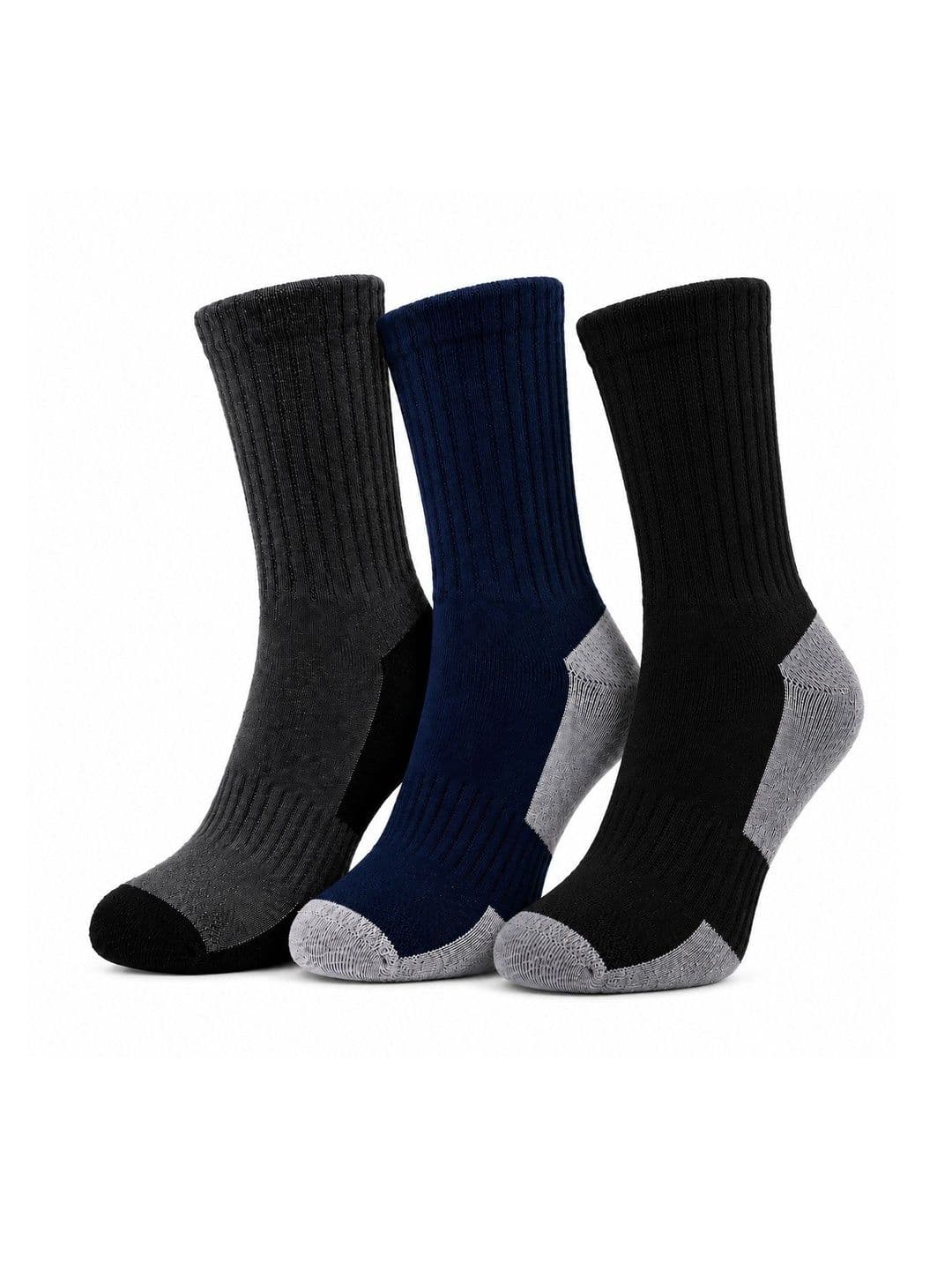 Dollar Men Pack of 3 Cotton Assorted Colourblocked Above Ankle Socks - view 1