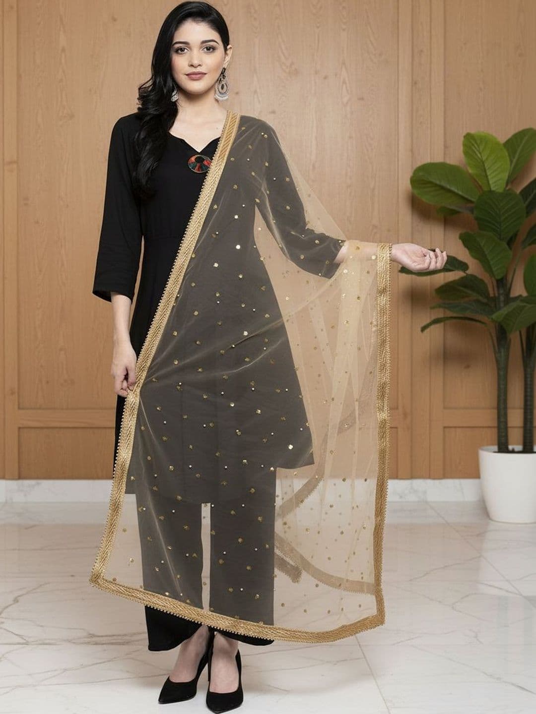 KALINI Women Embellished Net Dupatta - view 1