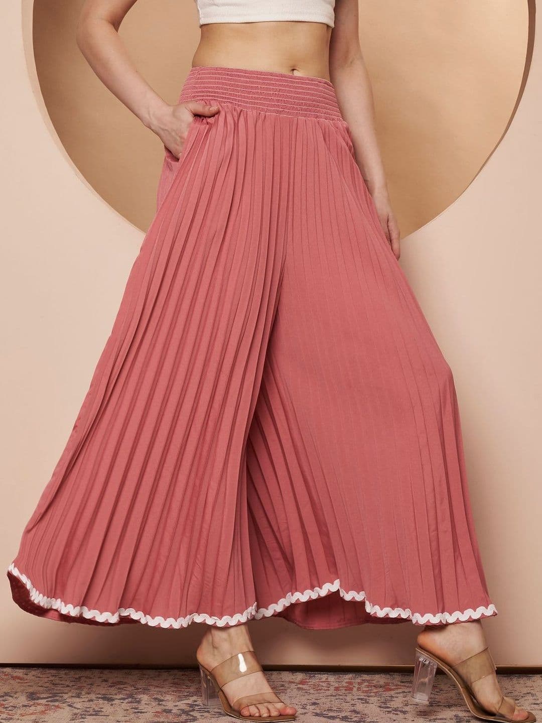 ZWERLON Women Accordion Pleated Maxi Flared Skirt - view 1