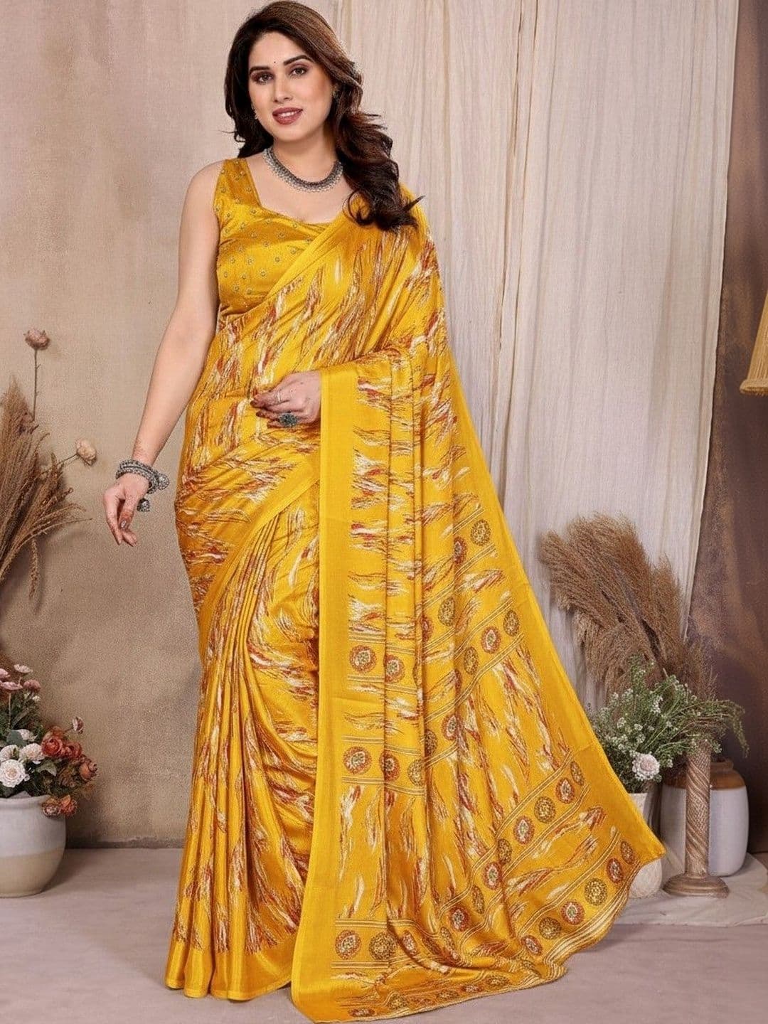 Sangria Satin Saree - view 1