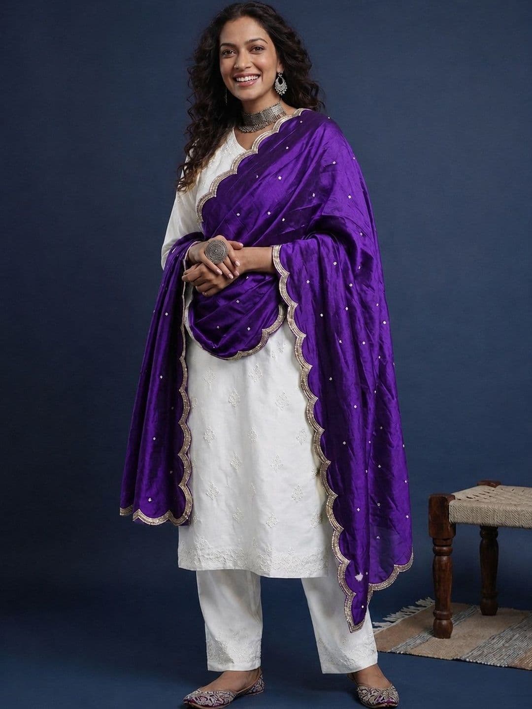 Drape Essence Dupatta with Thread Work - view 1