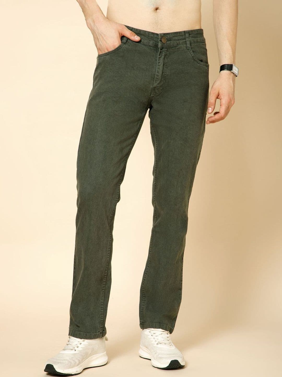 R.Code by The Roadster Life Co. Men Regular Fit Mid-Rise Stretchable Jeans - view 1