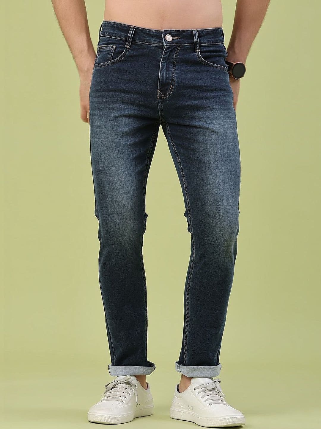 V-Mart Men Skinny Fit Mid-Rise Light Fade Jeans - view 1
