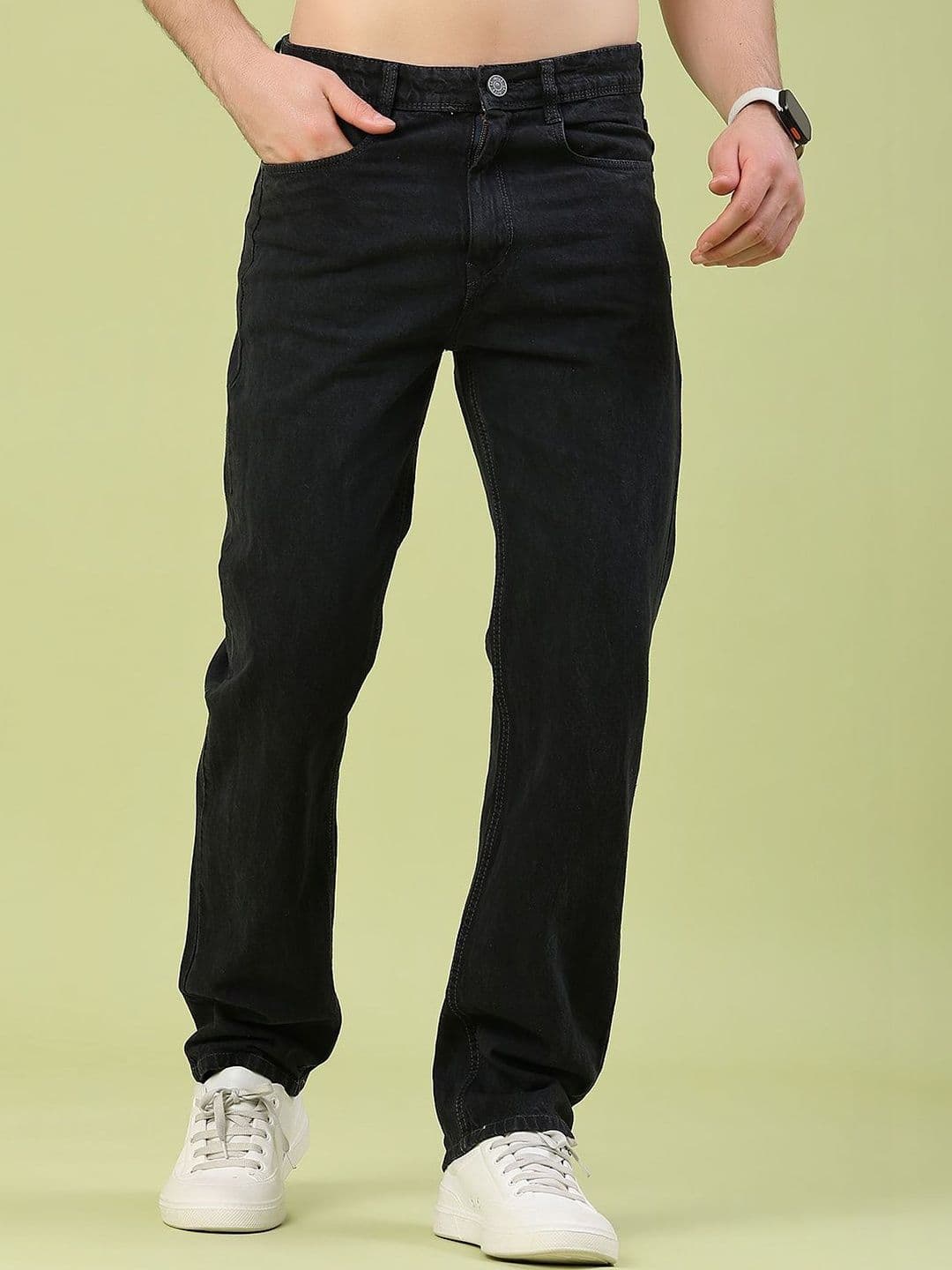 V-Mart Men Straight Fit Mid-Rise Light Fade Stretchable Cotton Jeans - view 1