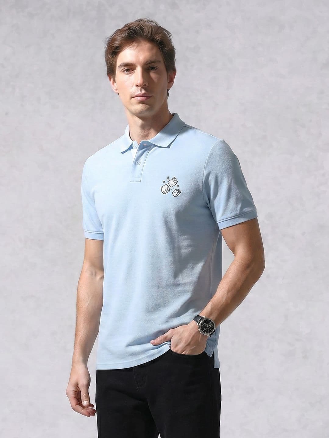 WROGN WRONG Slim Fit Polo Collar Pure Cotton T-shirt - view 1
