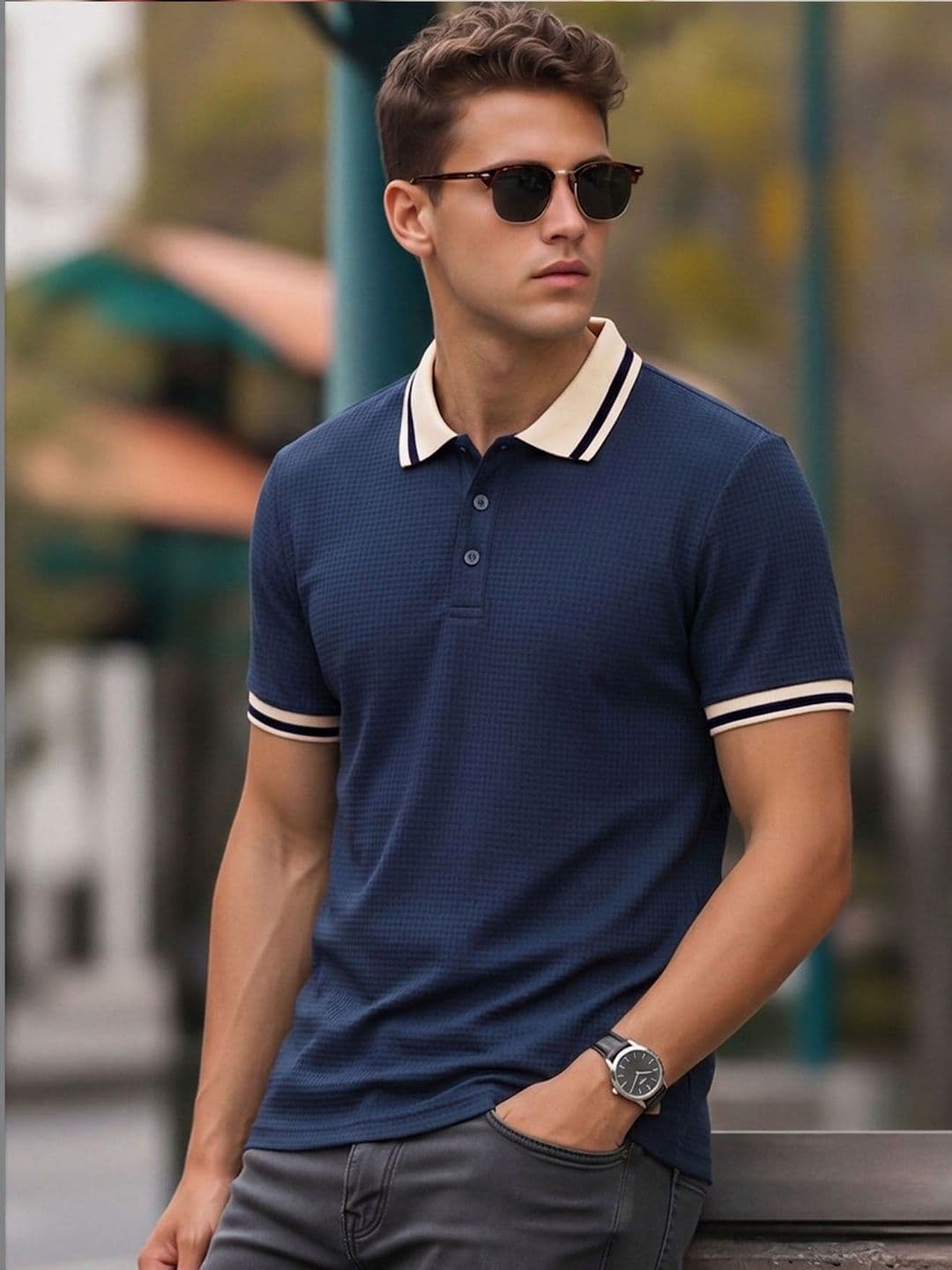 THE BEETEL HOUSE Men Polo Collar T-shirt - view 1