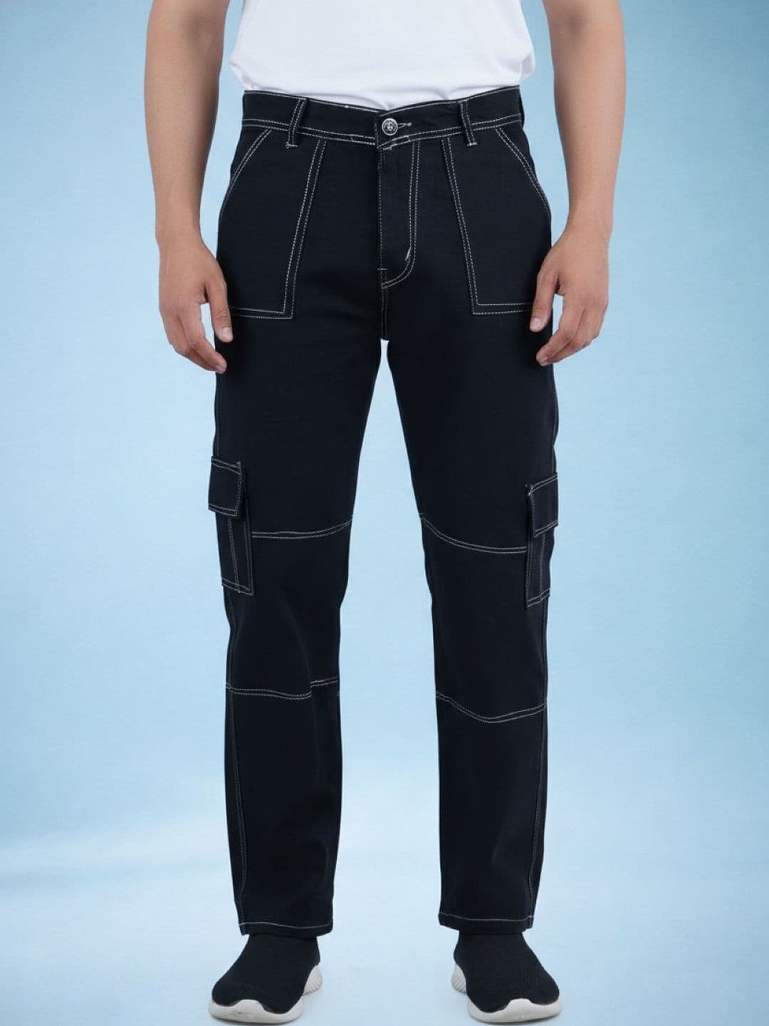 Kook N Keech Men Classic Straight Fit Mid-Rise Stretchable Jeans - view 1