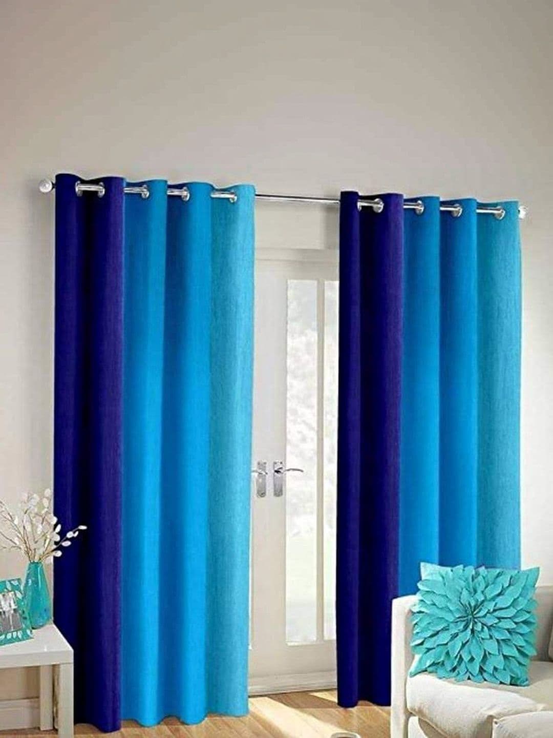 SAI ARPAN Purple Colourblocked Curtains and Sheers - view 1