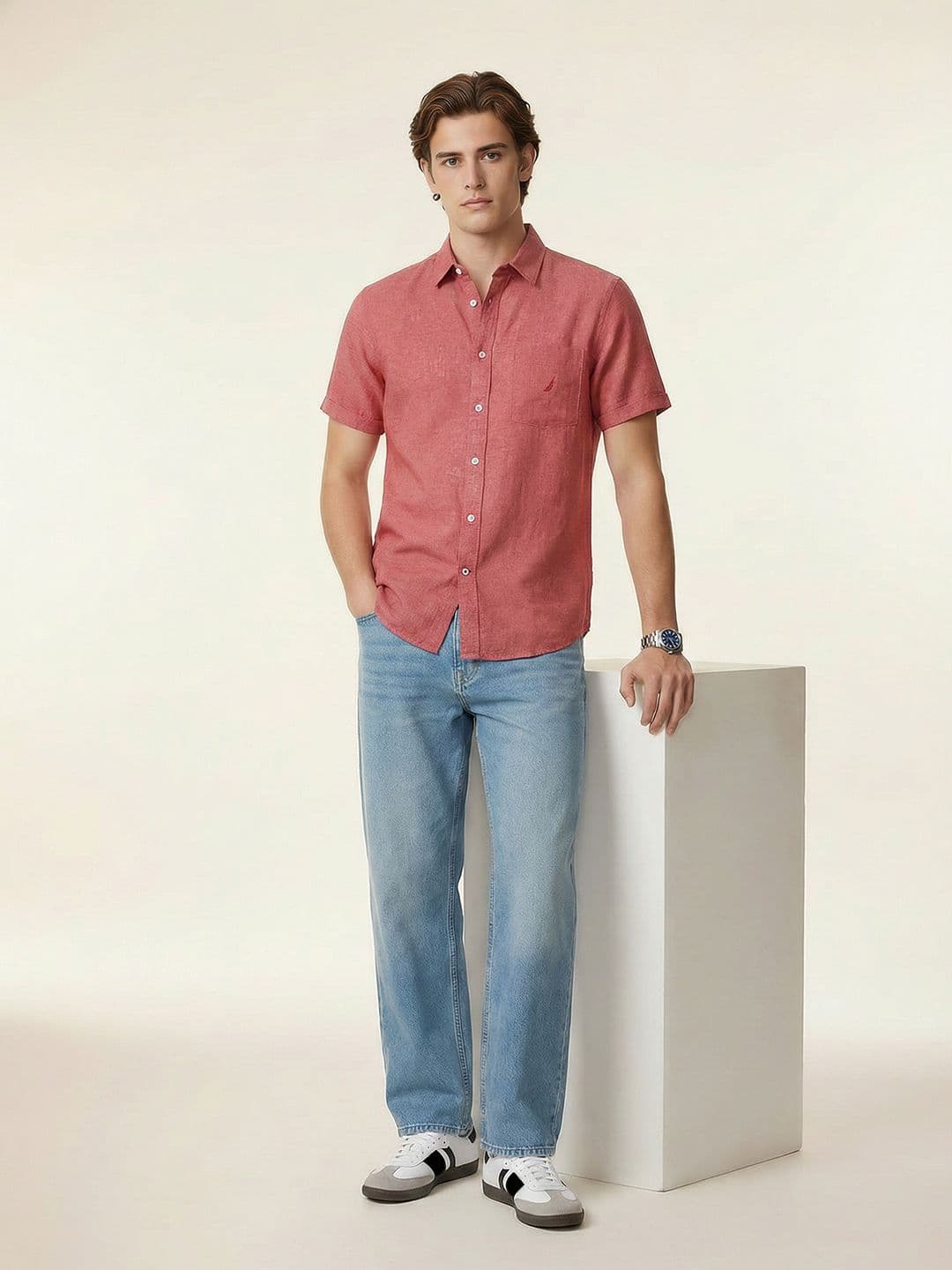 Nautica Slim Fit Spread Collar Casual Shirt - view 1