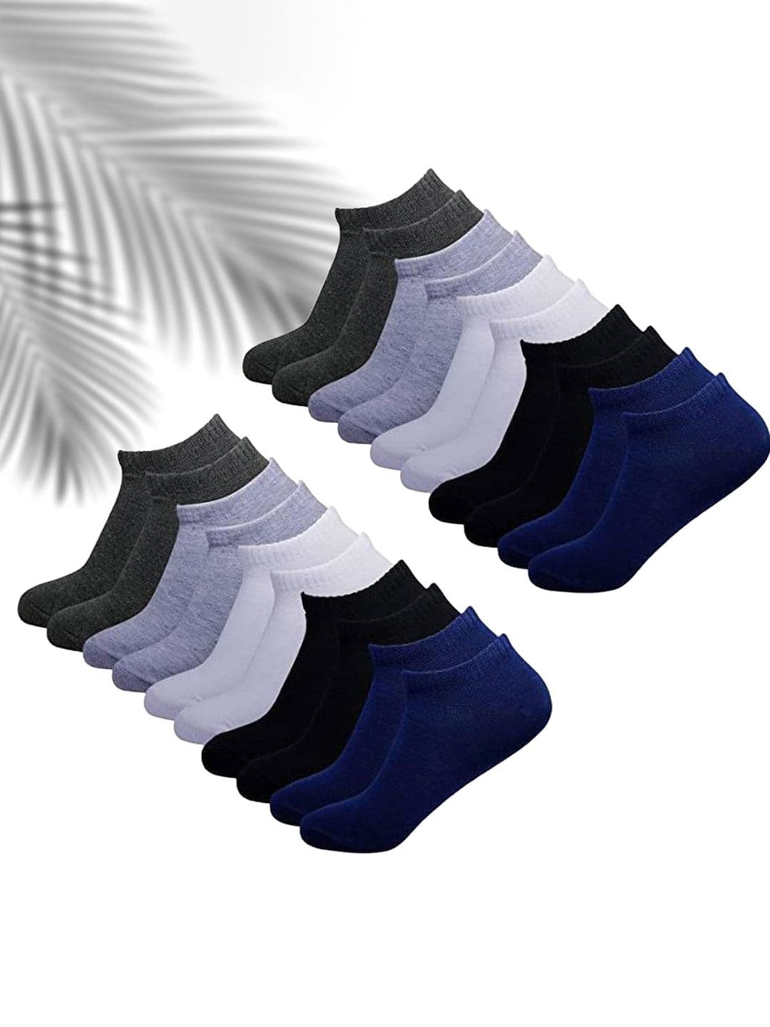 MJE Men Pack of 10 Cotton Blend Assorted Shoe Liners Socks - view 1
