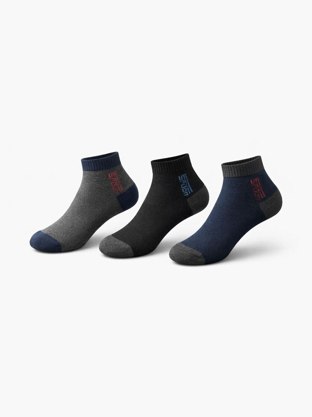 Blacktank Men Pack of 3 Cotton Colourblocked Ankle Length Socks - view 1