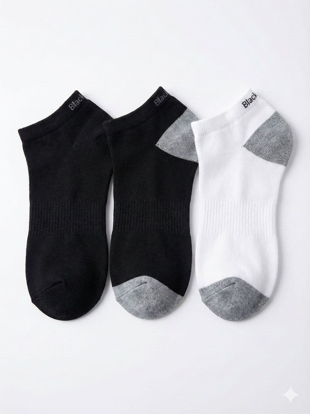 Blacktank Men Pack of 3 Cotton Colourblocked Ankle Length Socks