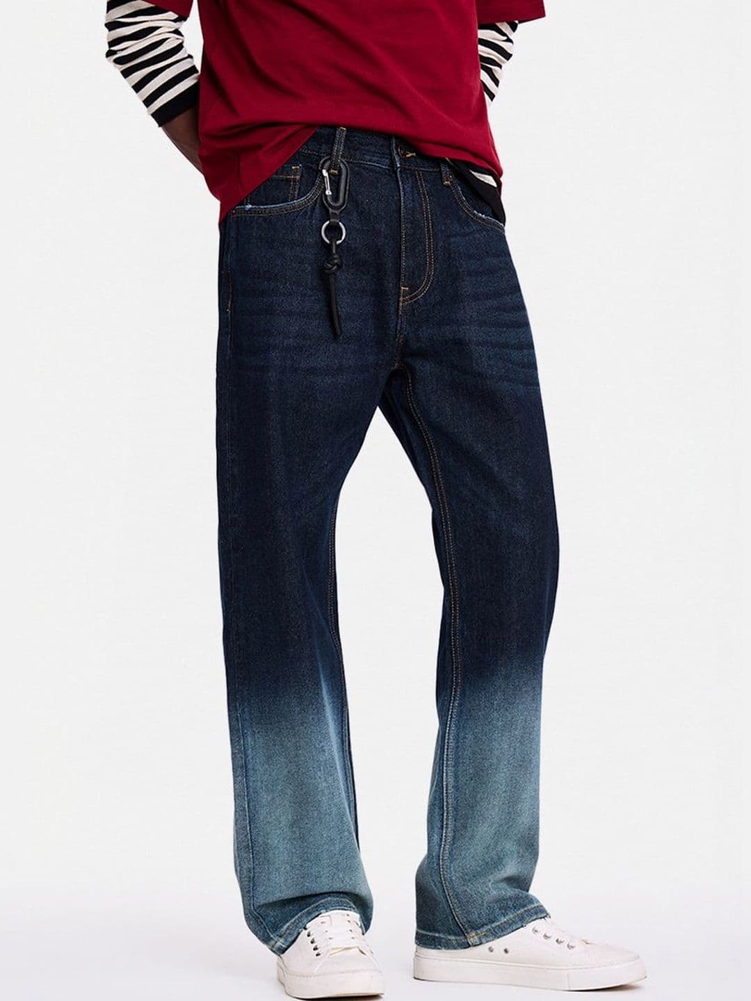 Snitch Dark Blue Mid-Rise Straight Fit Jeans - view 1