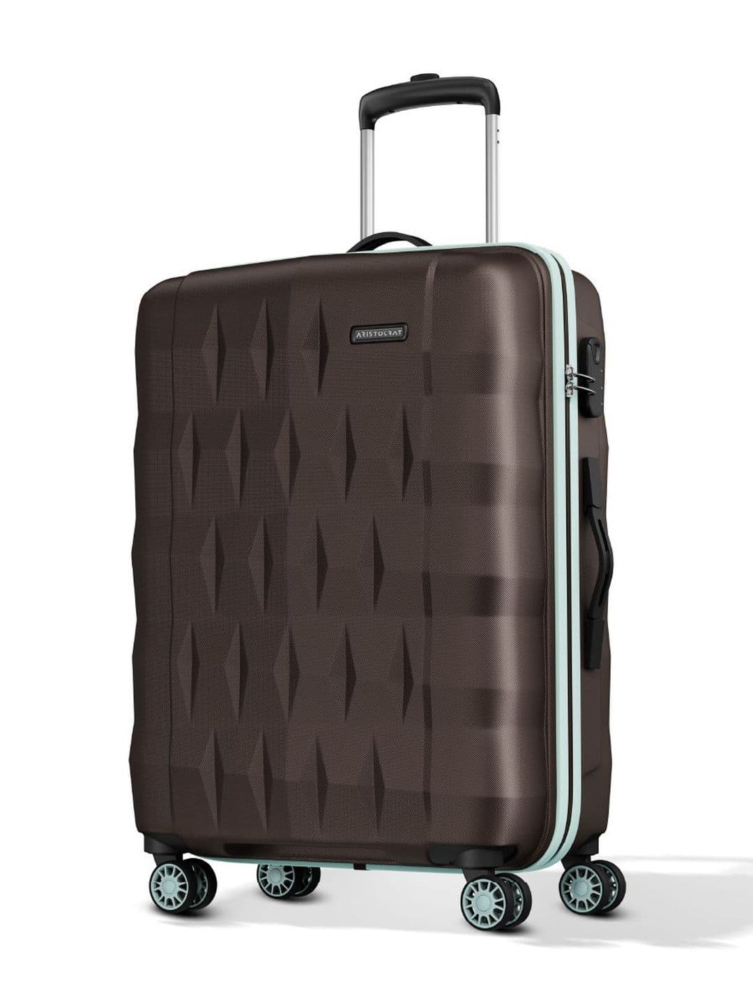 Aristocrat Unisex Comet Dark Brown Medium Hard Luggage Check-in Trolley with 8-Wheel - view 1