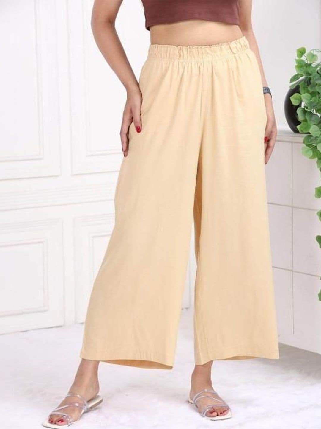Fabinn Women Knitted Chiffon Blend Palazzos - view 1