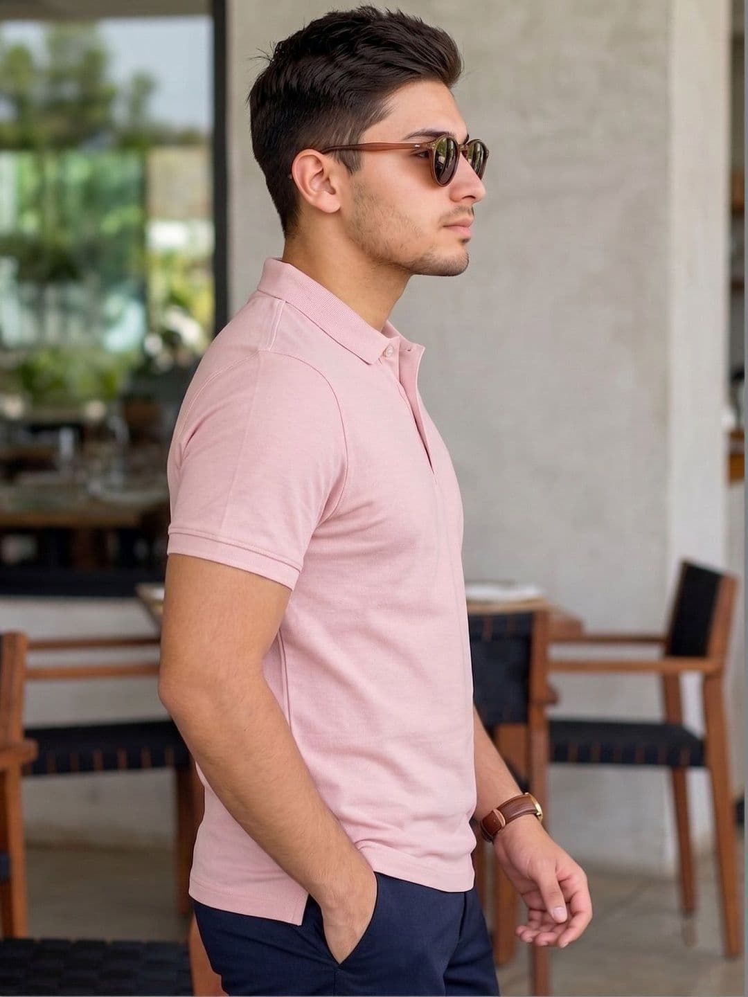 Utopium Men Brand Logo Polo Collar T-shirt - view 1