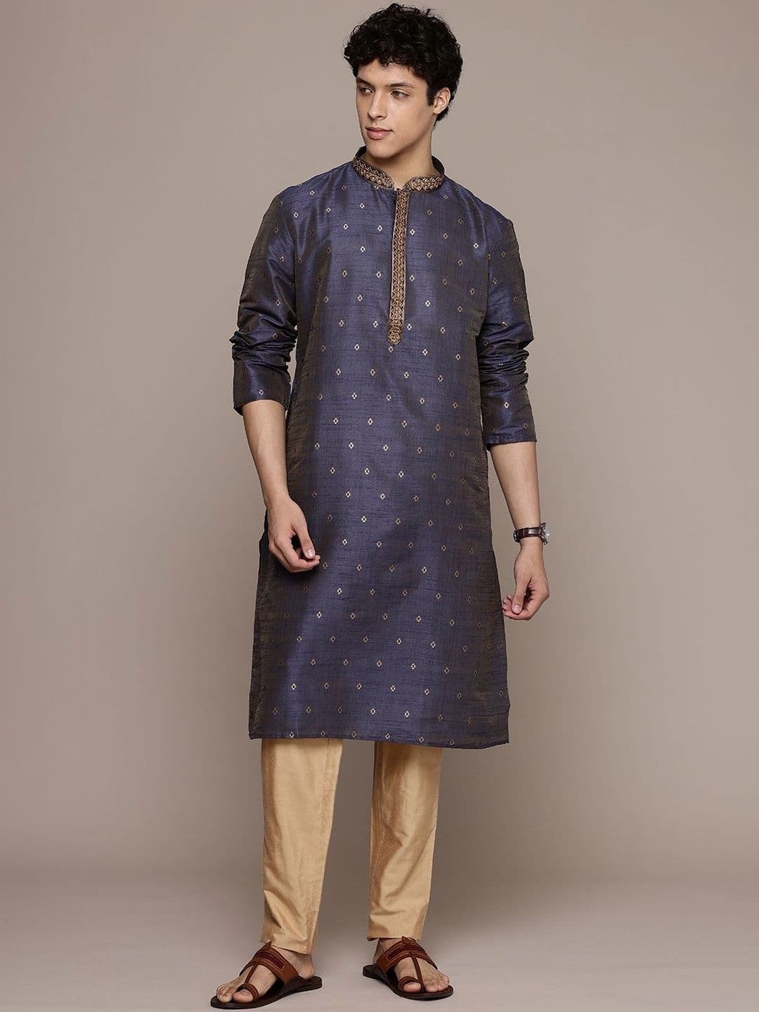 Dincharya Men Thread Work Kurta - view 1