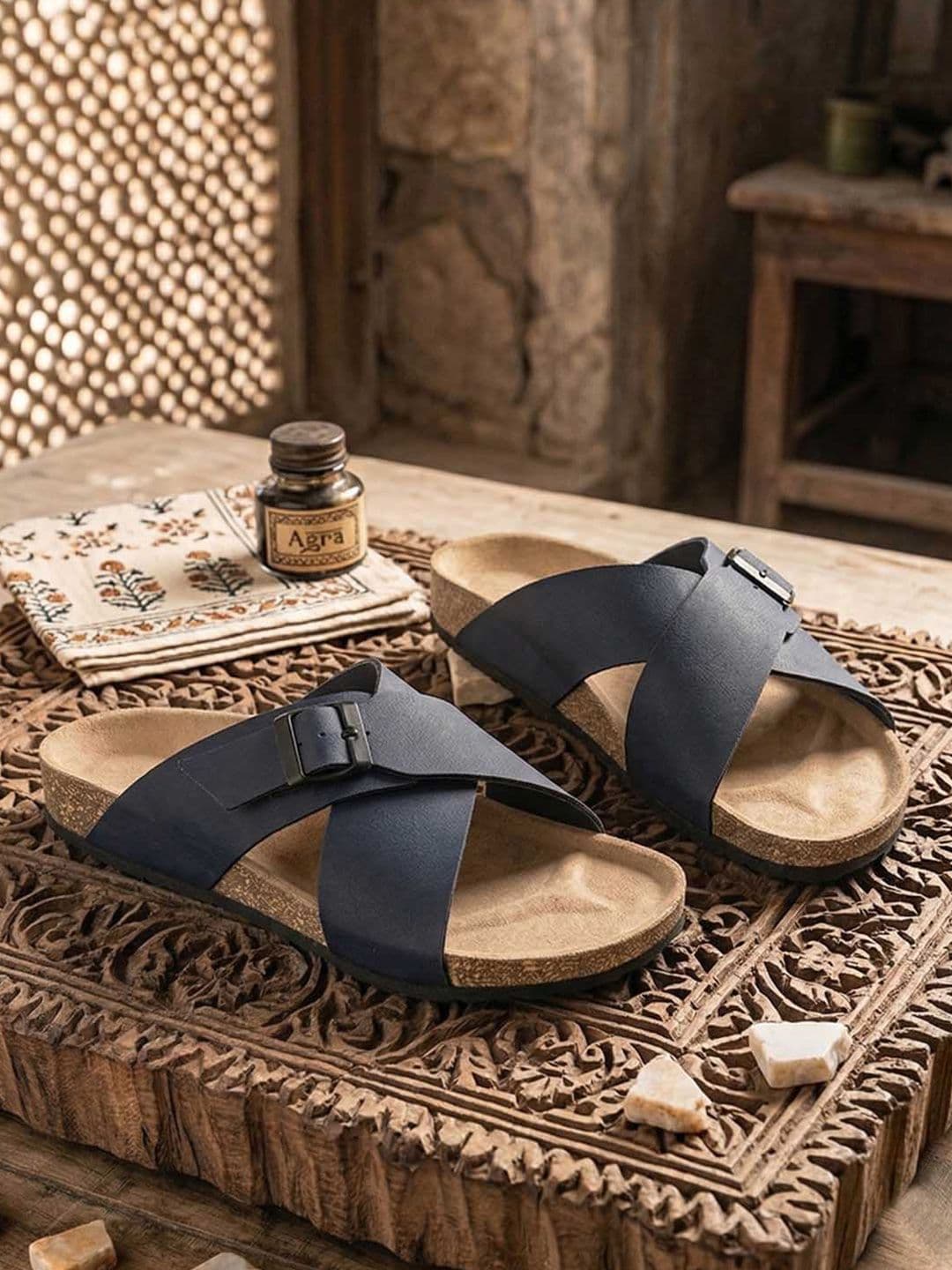 HERE&NOW Men Leather Comfort Sandals - view 1