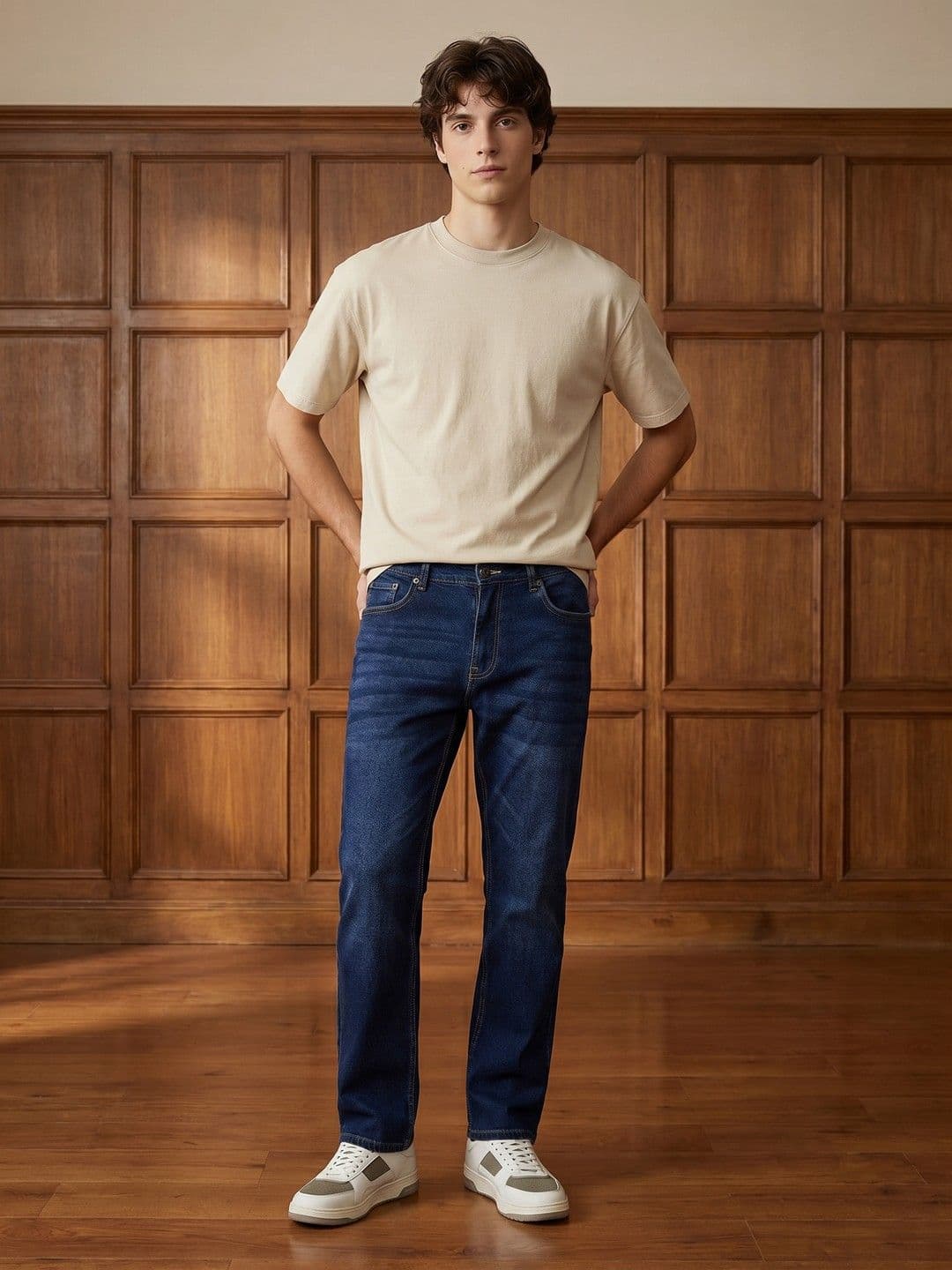 Aeropostale Men Straight Fit Mid-Rise Light Fade Stretchable Jeans - view 1