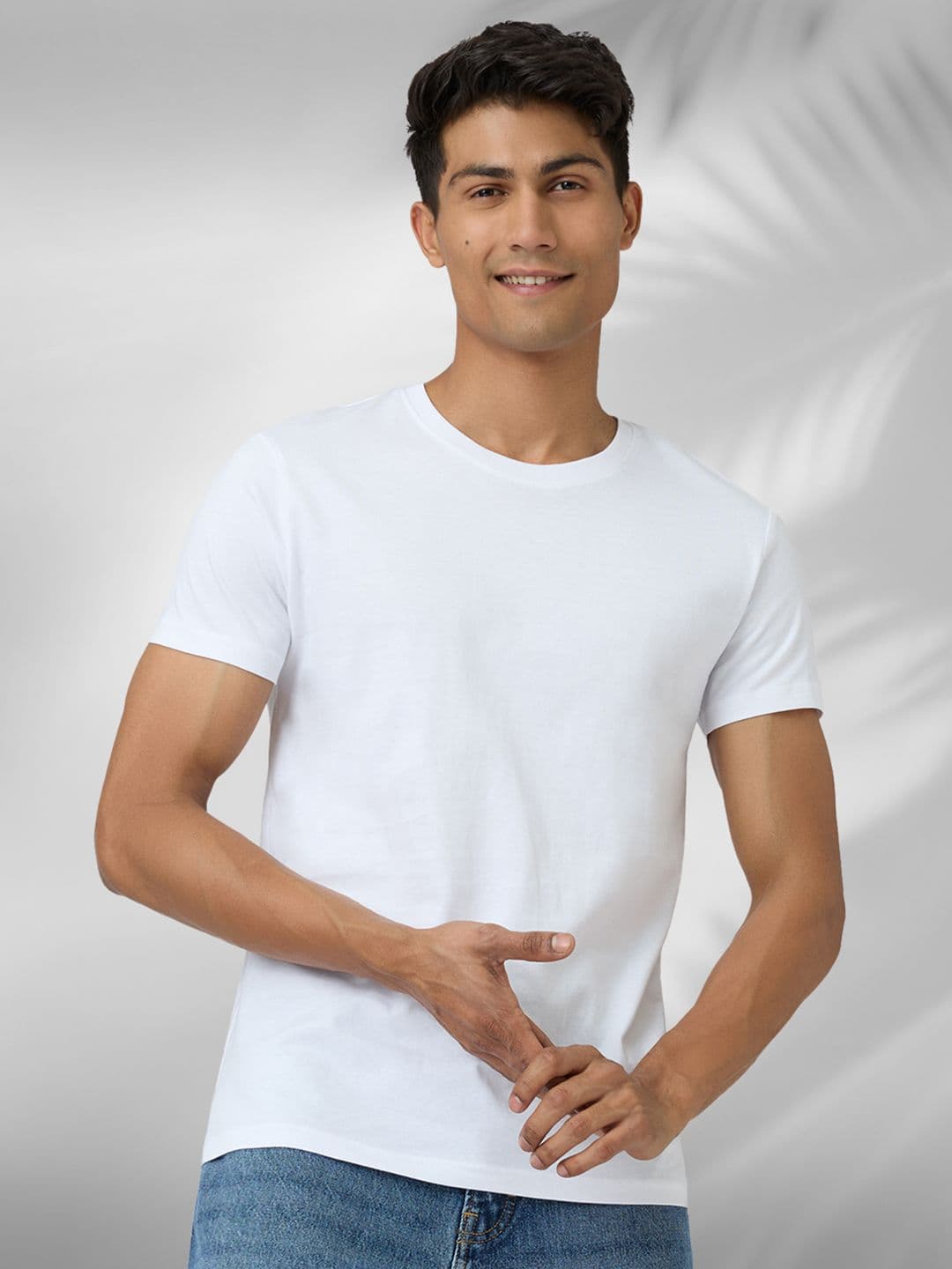 XYXX Men White Pace Intellieaze Cotton Crew Neck Lounge Tshirts