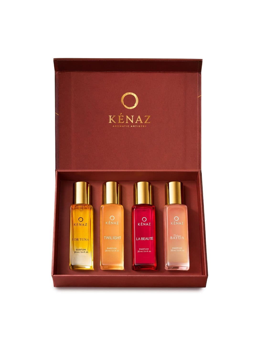 Kenaz Set Of 4 Fortuna- Bay Da-Twilight- La Beaute Eau De Parfum- 20 ml Each