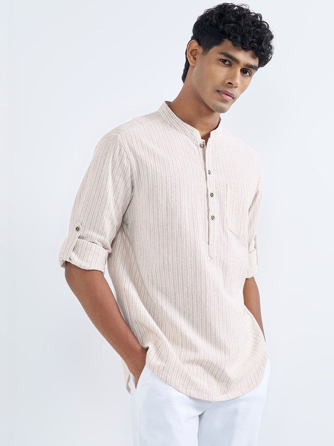 indus route by Pantaloons Men Dobby Kurta - view 1