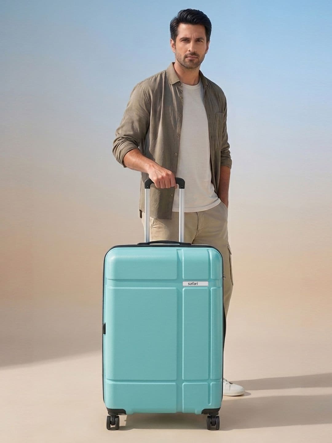 Safari Route Spearmint Polycarbonate Hard Sided Medium Trolley Bag Suitcase 65cm - view 1