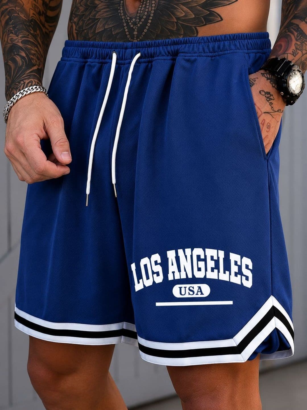 TAZO Men Typography Colourblocked Outdoor Sports Shorts