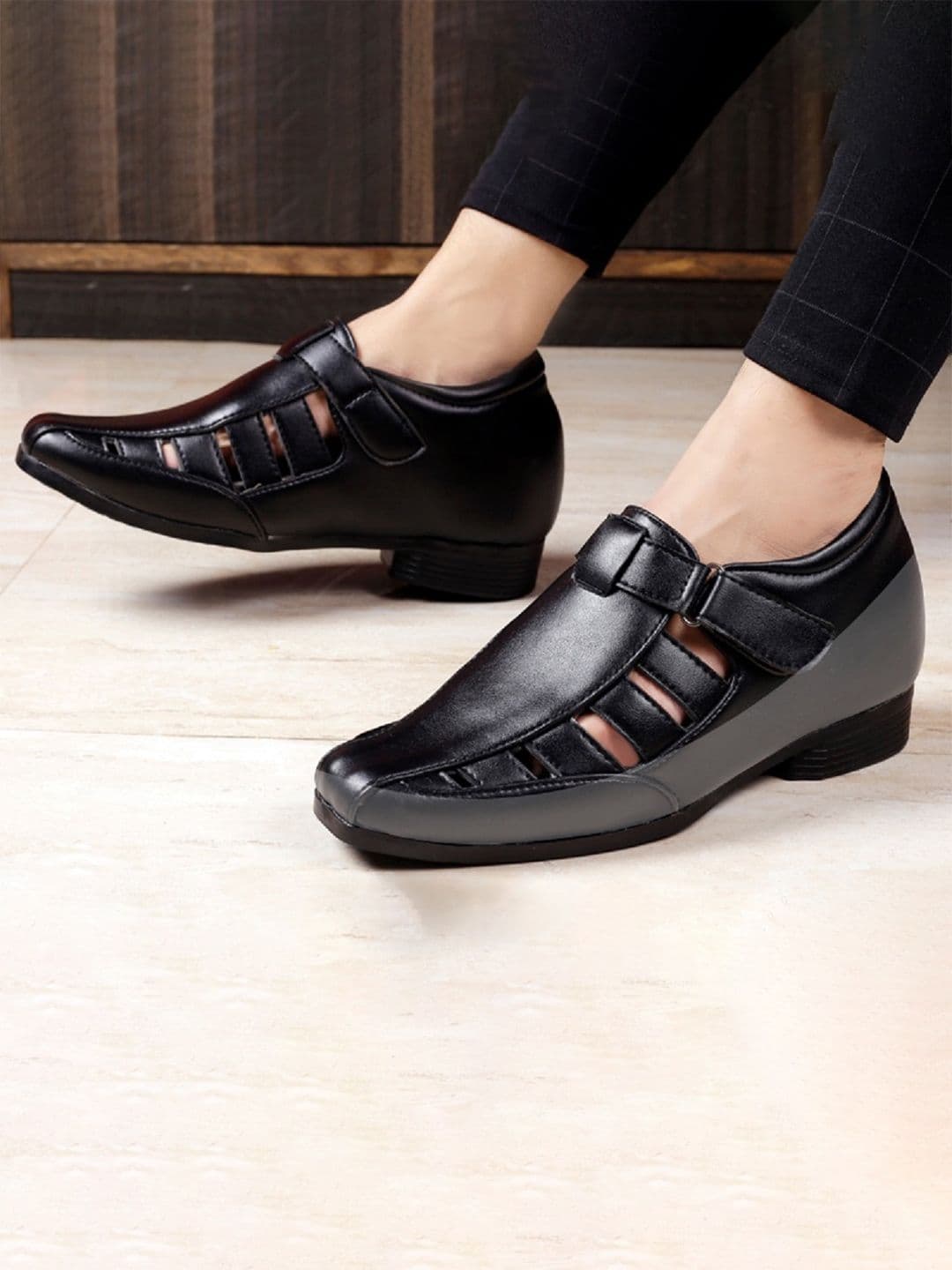 Bxxy Men Black Elevator Increasing Casual Sandal Shoes - view 1