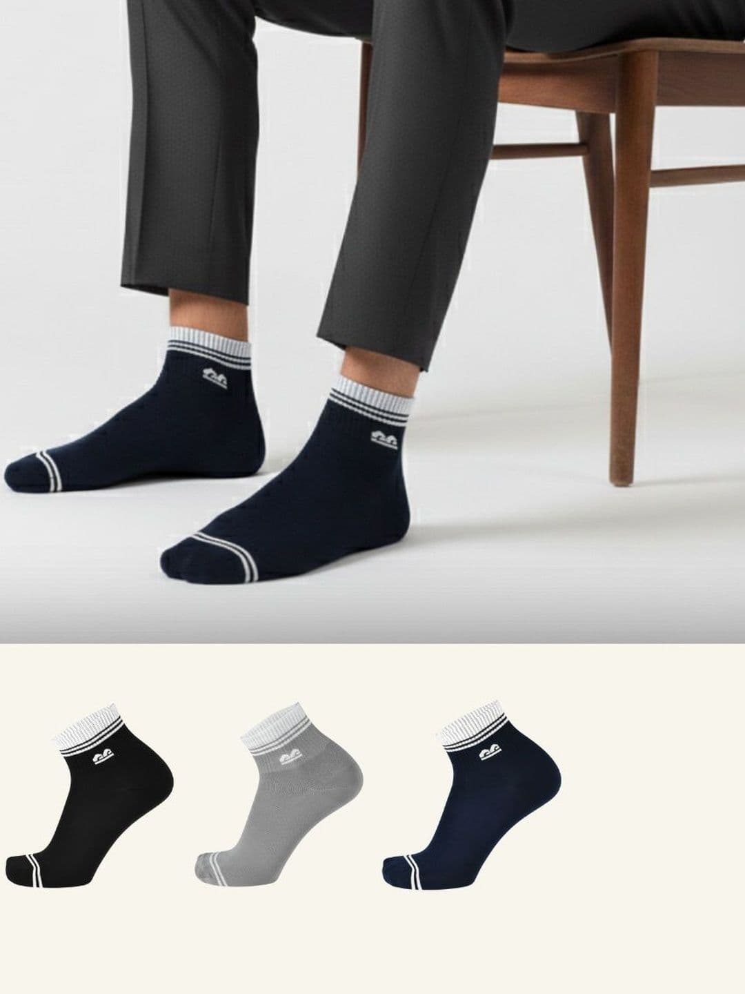The Sock Street Unisex Assorted Striped Ankle Length Socks - view 1