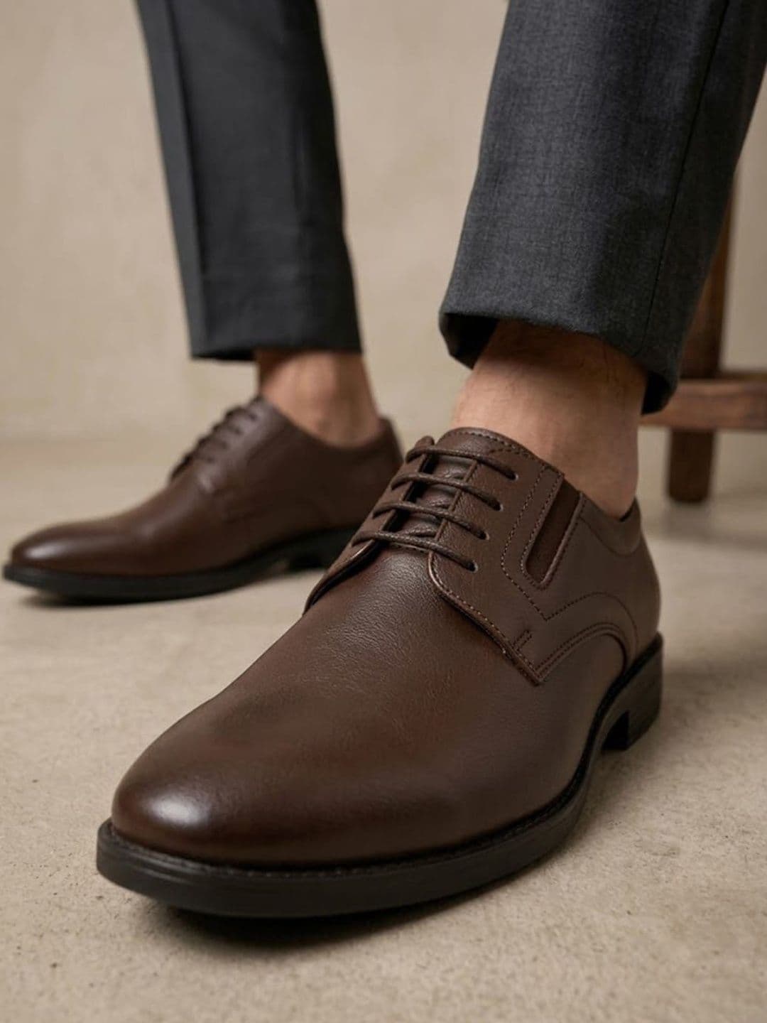 House of Pataudi Men Round Toe Lace-Ups Derbys Formal Shoes - view 1