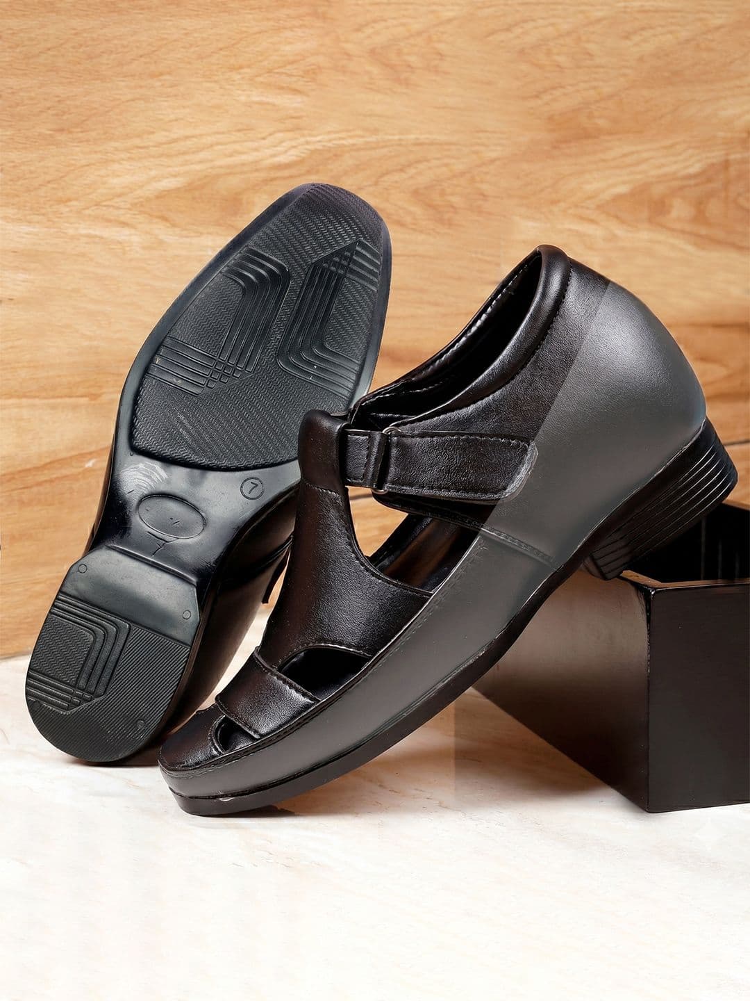 Bxxy Men 3 Inch Hidden Elevator Height Increasing Formal Shoe-Style Sandals - view 1