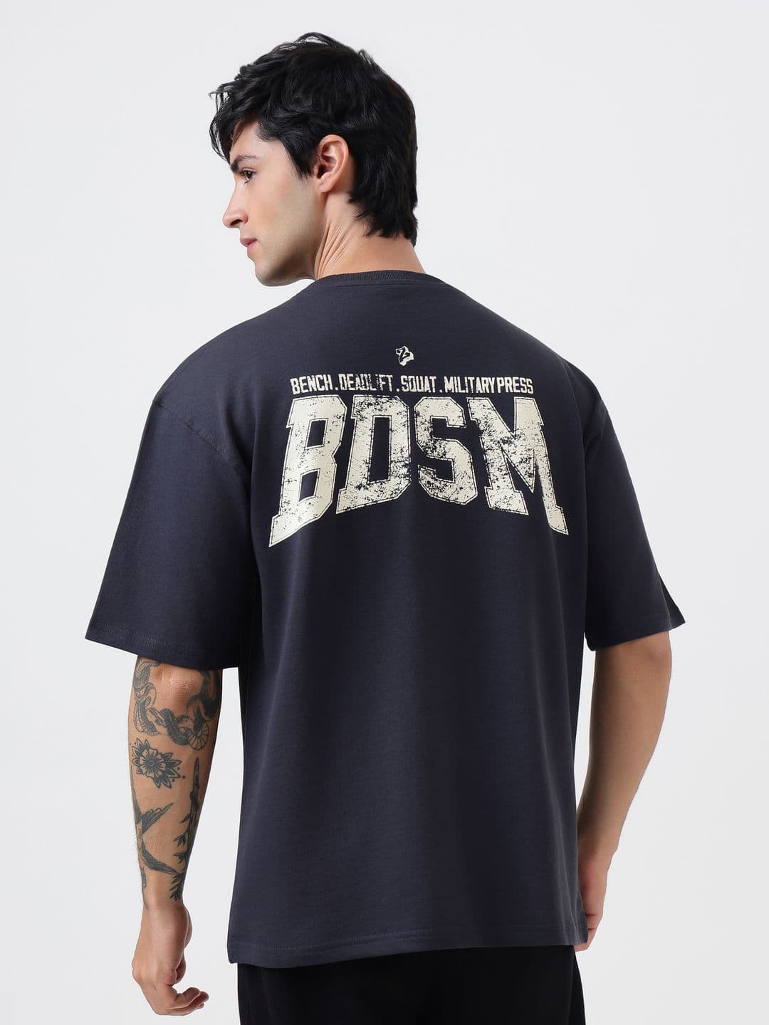 MuscleBlaze Unisex Typography Printed Round Neck Cotton Relaxed Fit T-shirt