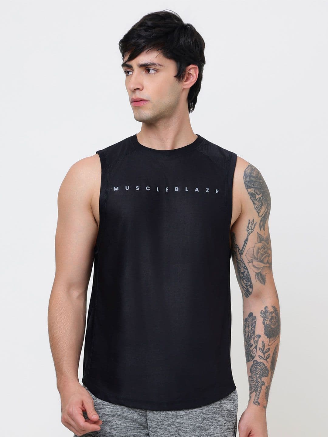 MuscleBlaze Unisex Brand Logo Printed Round Neck Compression T-shirt