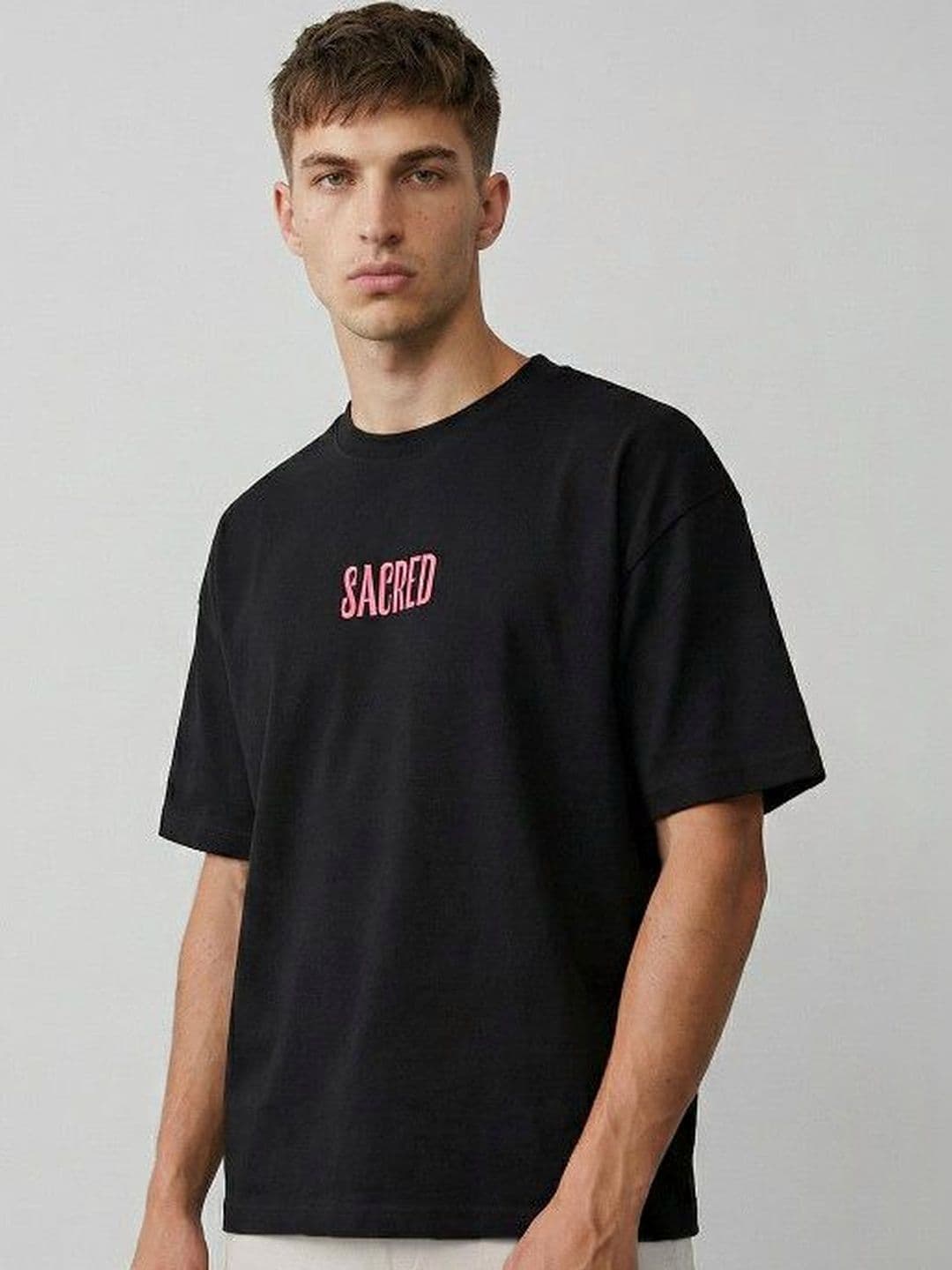 High Star Men Printed Round Neck Oversized T-shirt - view 1