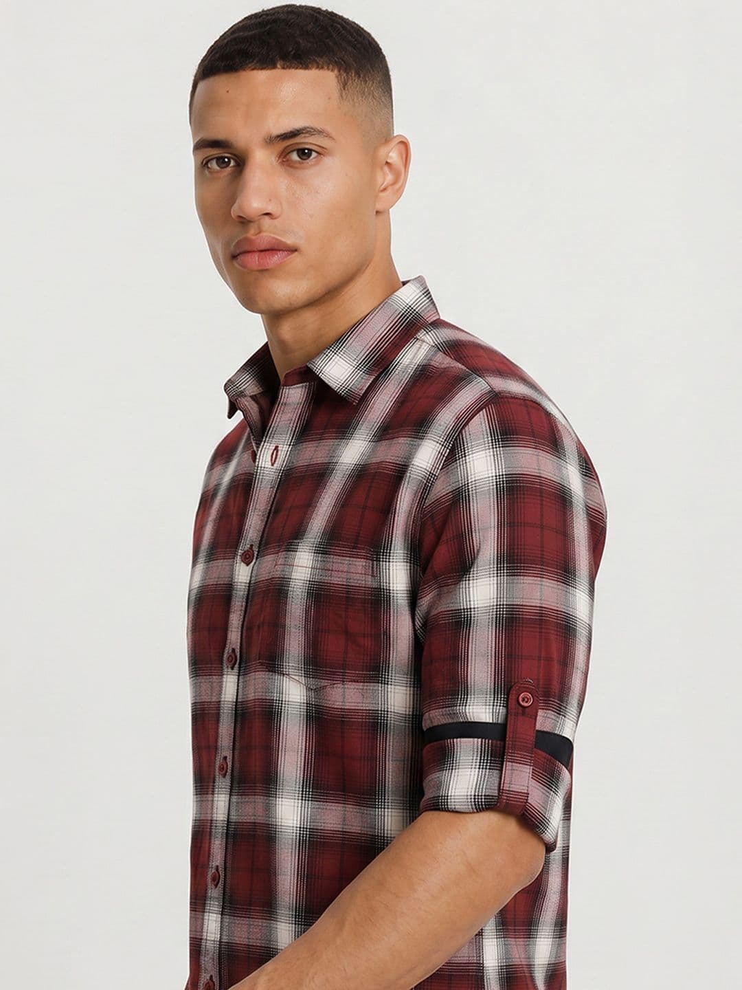Roadster Life Co. Textured Weave Checked Shirt - view 1